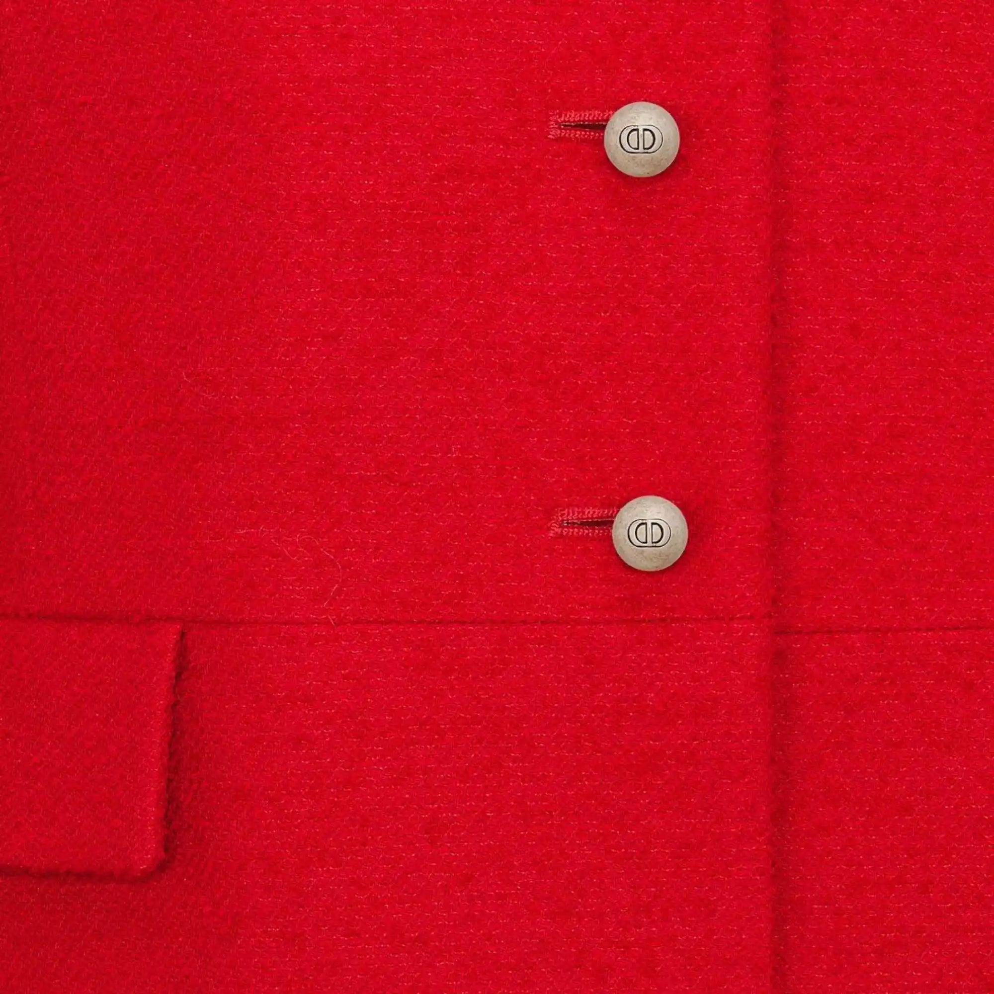 Оригінальна Cropped Jacket Red Wool And Silk Dior – детальний вид