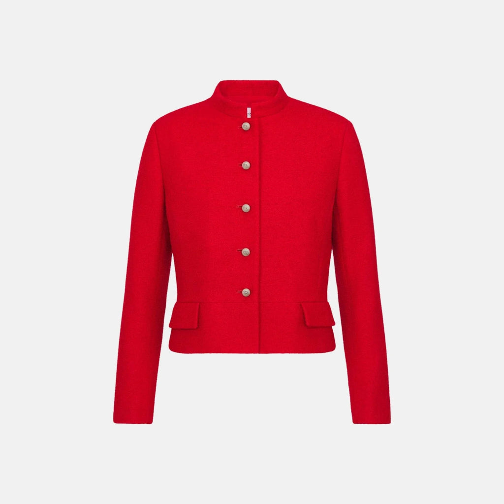 Оригінальна Cropped Jacket Red Wool And Silk Dior – боковий вид