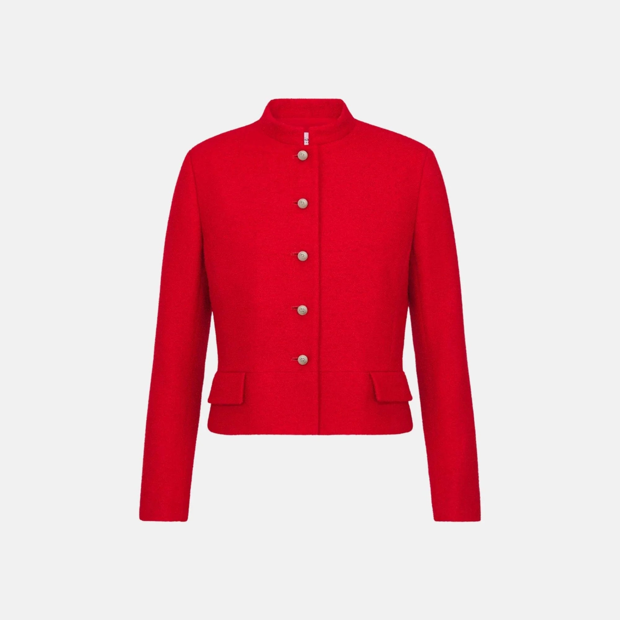 Оригінальна Cropped Jacket Red Wool And Silk Dior – боковий вид