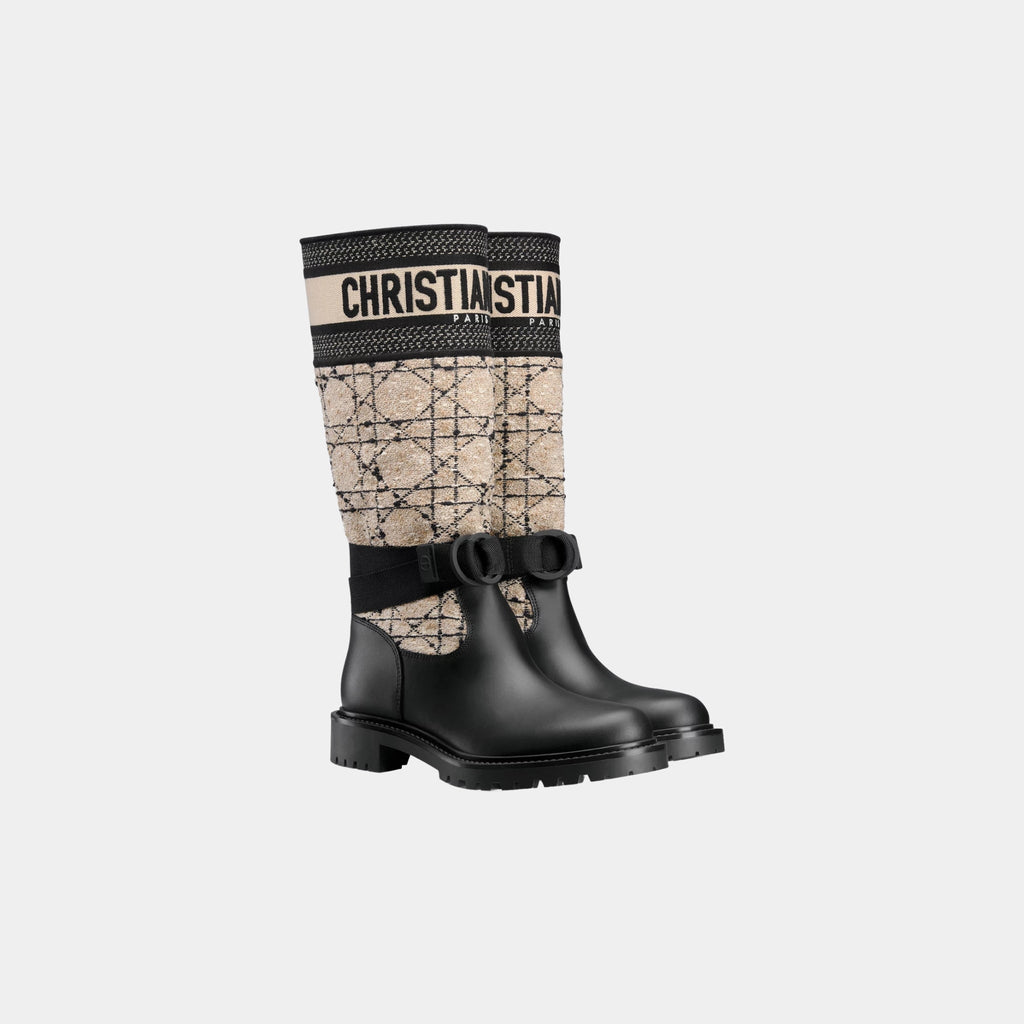 D Major Boot Cannage Tweed And Black Calfskin Dior – Гарантія оригінальності – збільшений вид