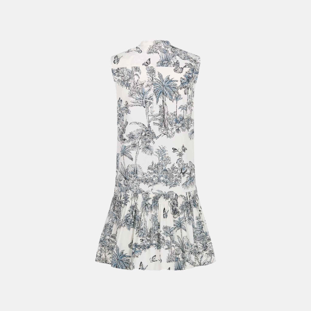 iviera Straight Ruffled Dress In Toile De Jouy Cotton Silk Dior оригінал – Купити в Україні – вид ззаду