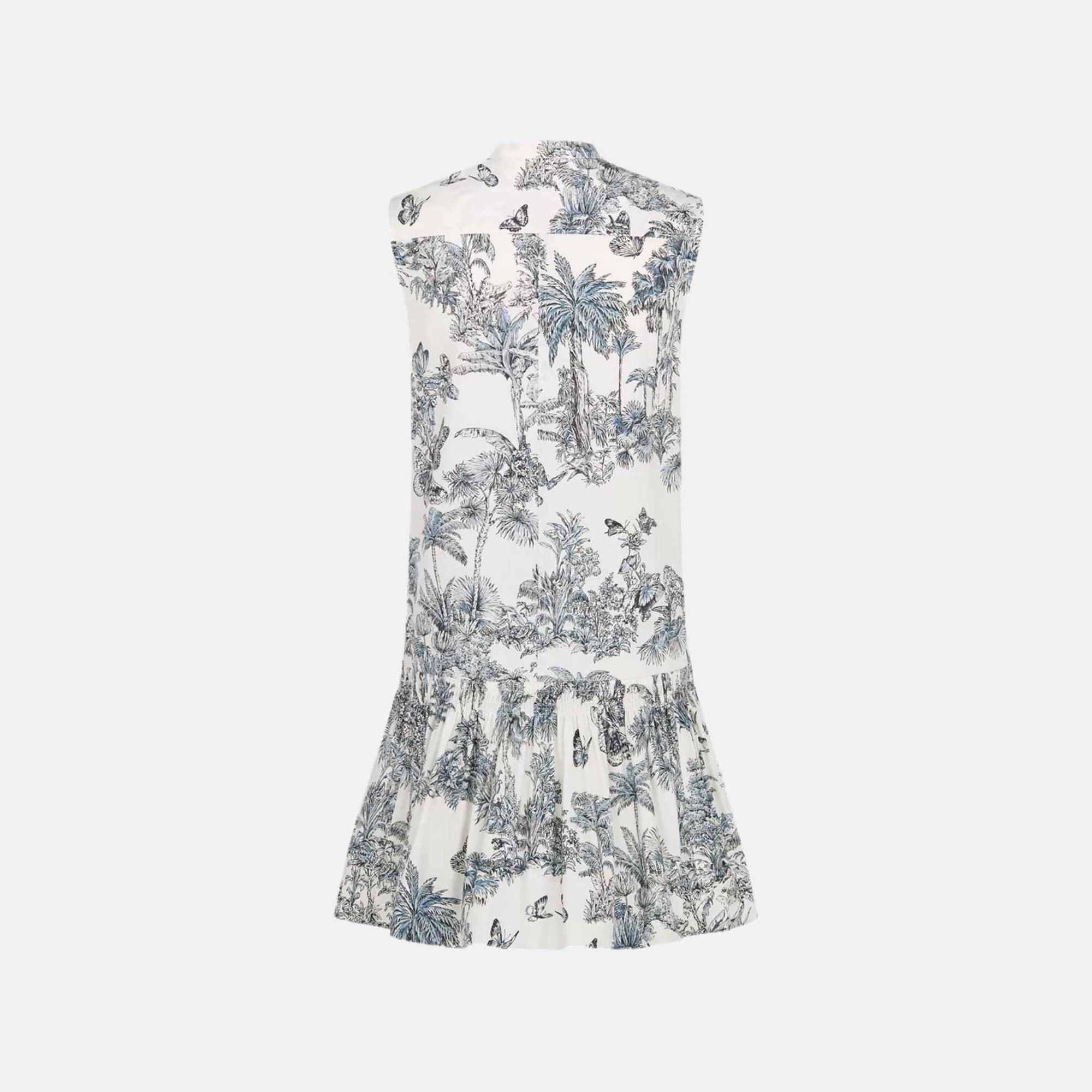 iviera Straight Ruffled Dress In Toile De Jouy Cotton Silk Dior оригінал – Купити в Україні – вид ззаду