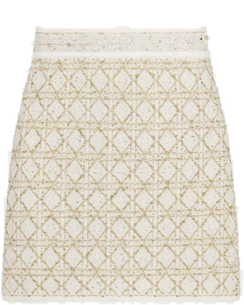 Or Cannage Miniskirt White And Gold-Tone Cotton-Blend Tweed Dior оригінал – Купити в Україні