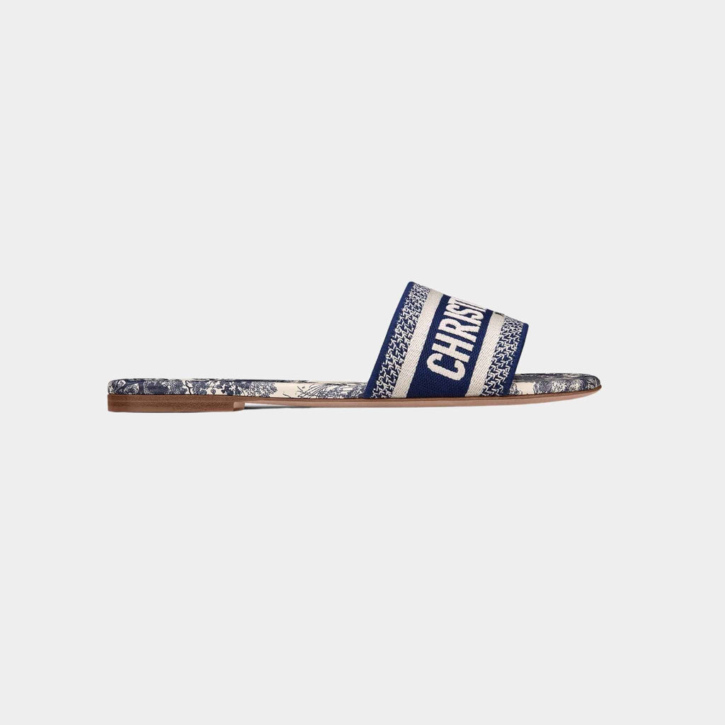 Dway Slide Embroidered Cotton Vibrant Blue Dior – Гарантія оригінальності – боковий вид