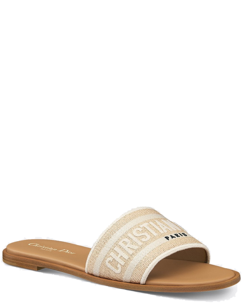iviera Dway Slide Natural Raffia And White Embroidered Cotton Dior оригінал – Купити в Україні