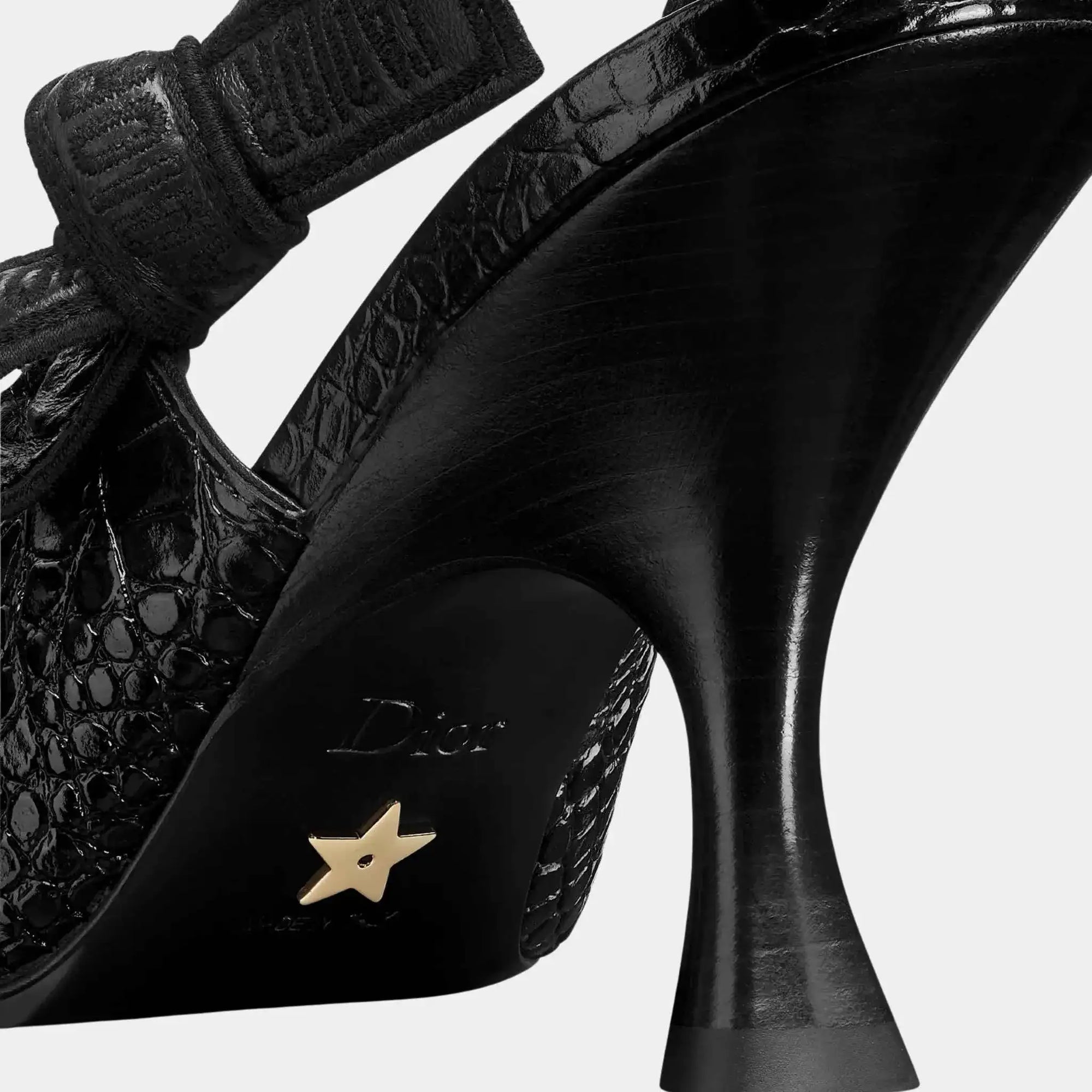 J Adior Slingback Pump Calfskin With Crocodike Pattern Dior – Гарантія оригінальності – детальний вид
