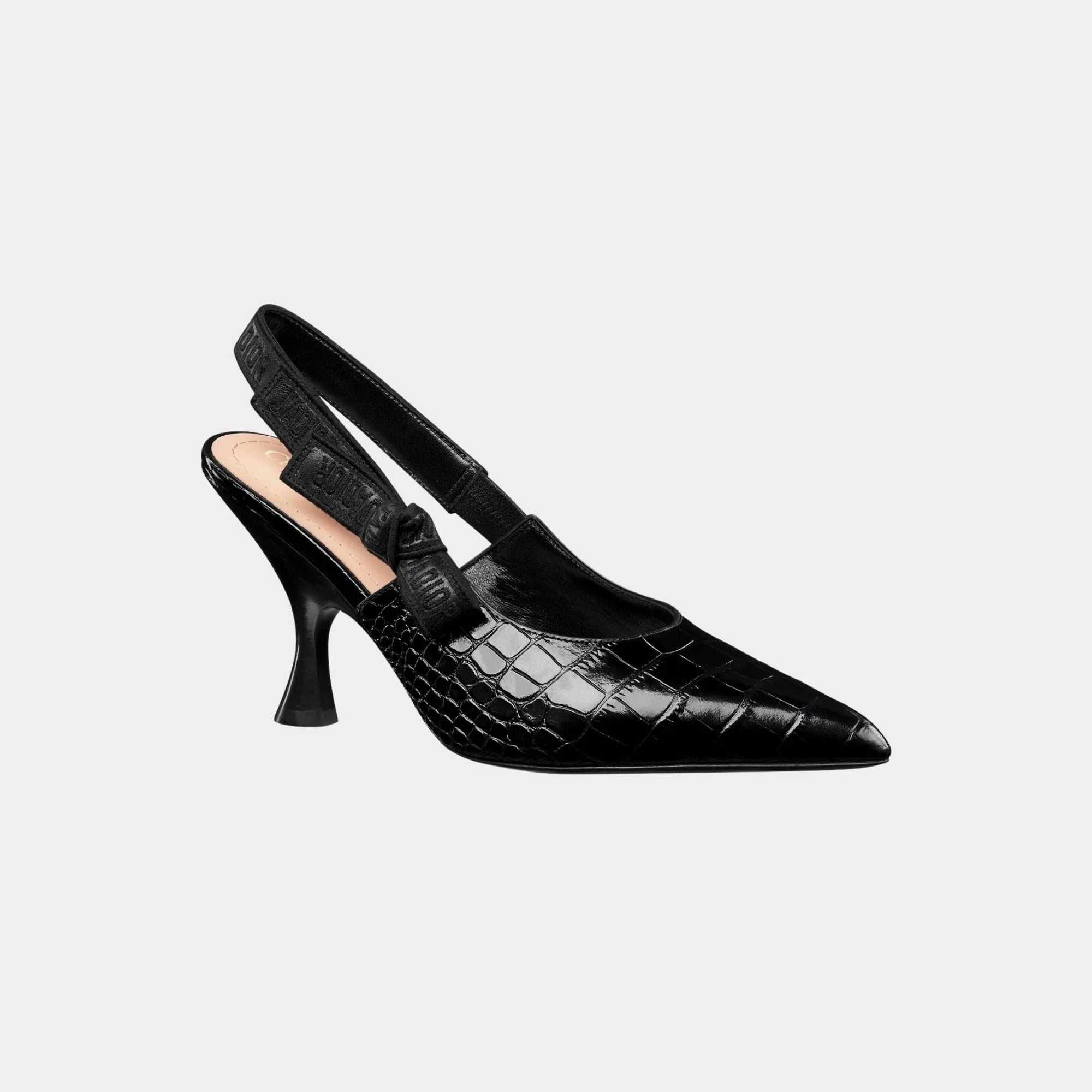 J Adior Slingback Pump Calfskin With Crocodike Pattern Dior – Гарантія оригінальності – боковий вид
