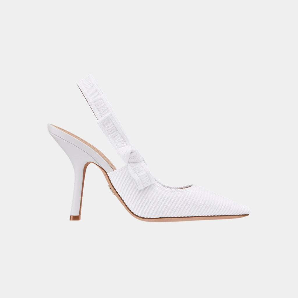 J Adior Slingback Pumps Embroidered Cotton Dior оригінал – Купити в Україні – боковий вид