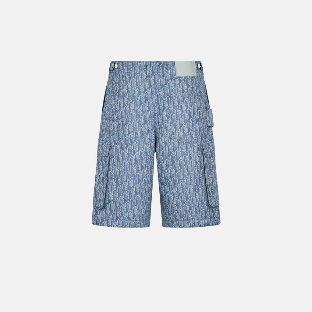 Оригінальна Oblique Bermuda Cargo Shorts In Cotton Blend Twill Dior – вид ззаду