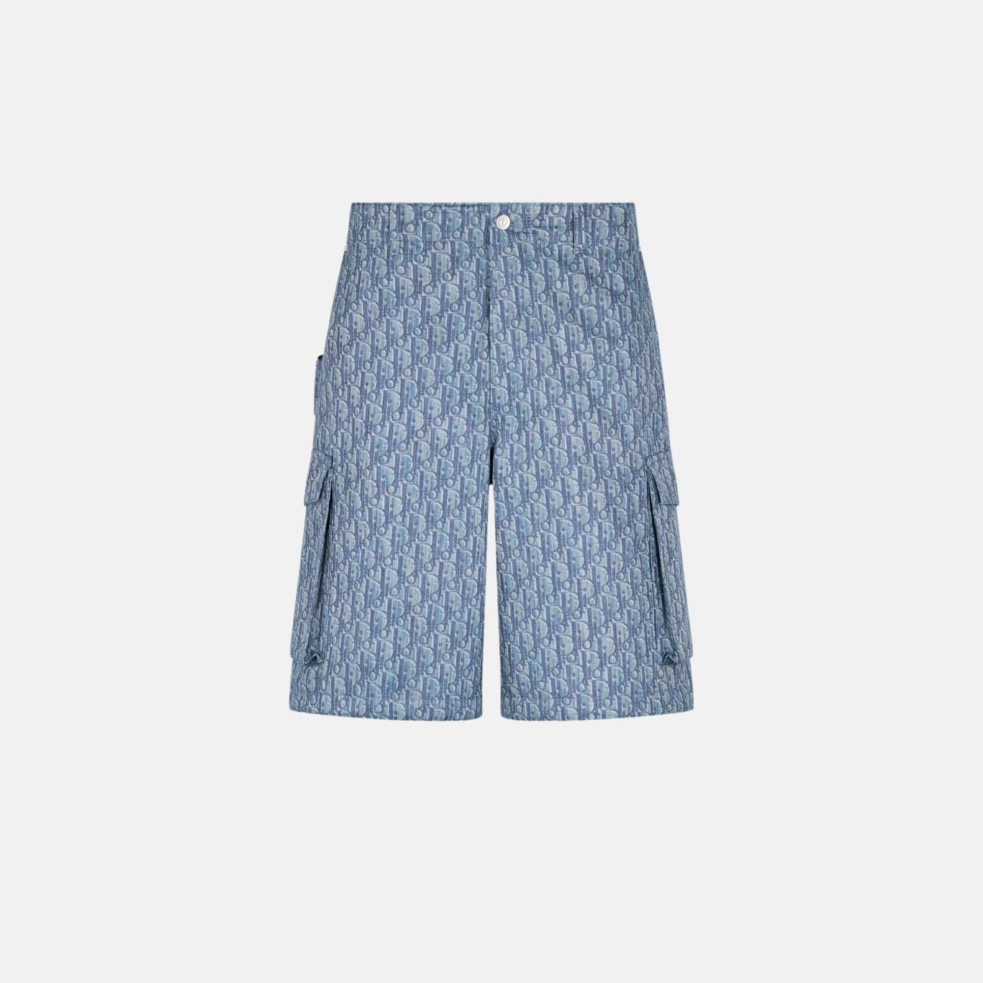 Оригінальна Oblique Bermuda Cargo Shorts In Cotton Blend Twill Dior – боковий вид