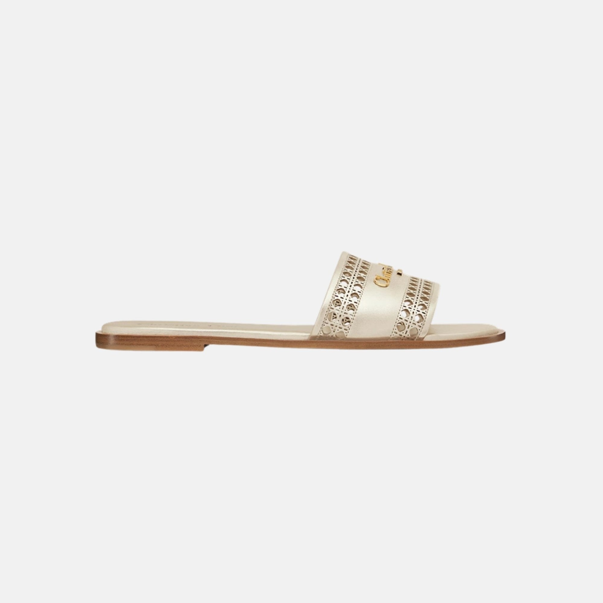 Оригінальна Or D Lane Slide In Openwork Microcannage Laminated Calfskin Dior – боковий вид