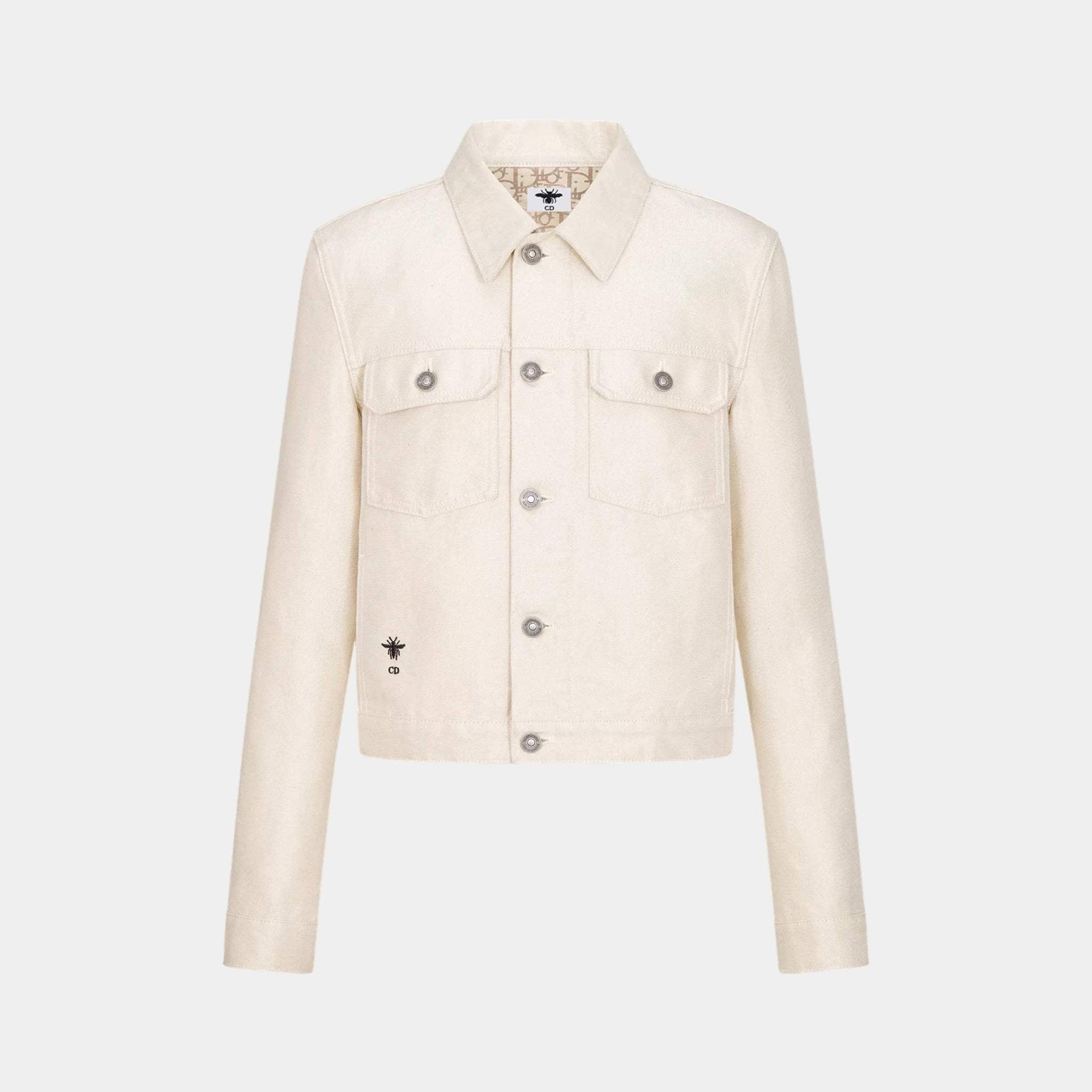 Оригінальна Or Jacket Gold-Tone Cotton-Blend Denim Dior – боковий вид