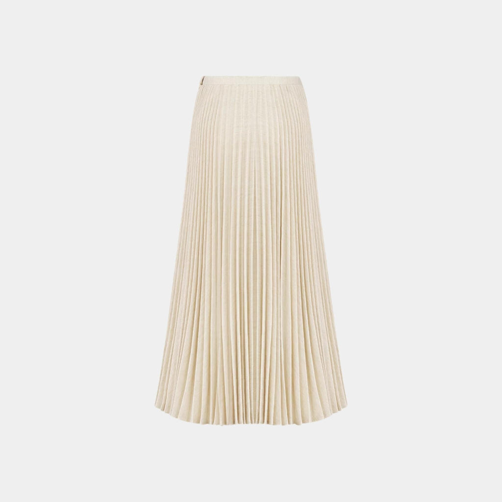 Or MID-Length Pleated Skirt Gold-Tone Cotton-Blend Denim Dior – Гарантія оригінальності – вид ззаду