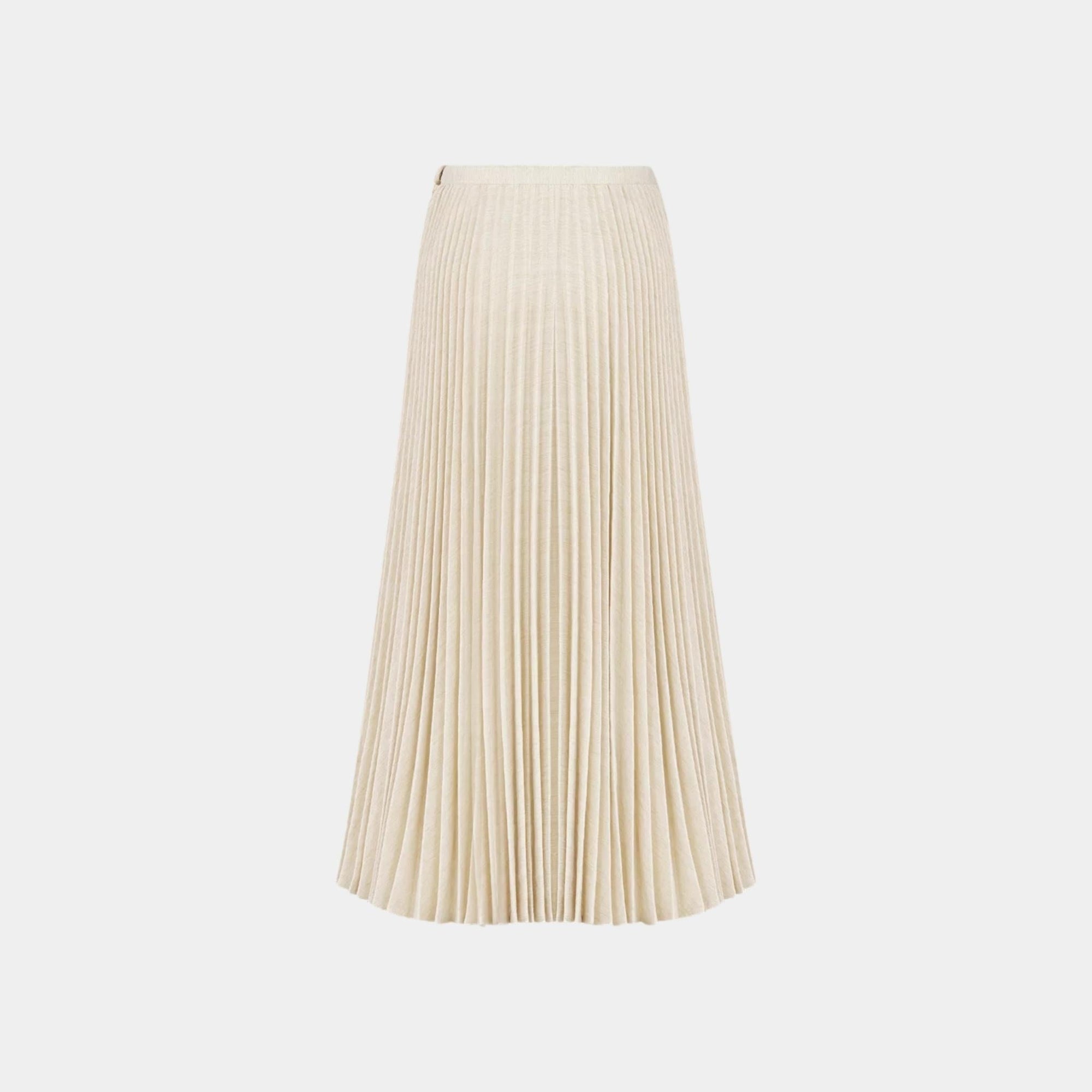 Or MID-Length Pleated Skirt Gold-Tone Cotton-Blend Denim Dior – Гарантія оригінальності – вид ззаду
