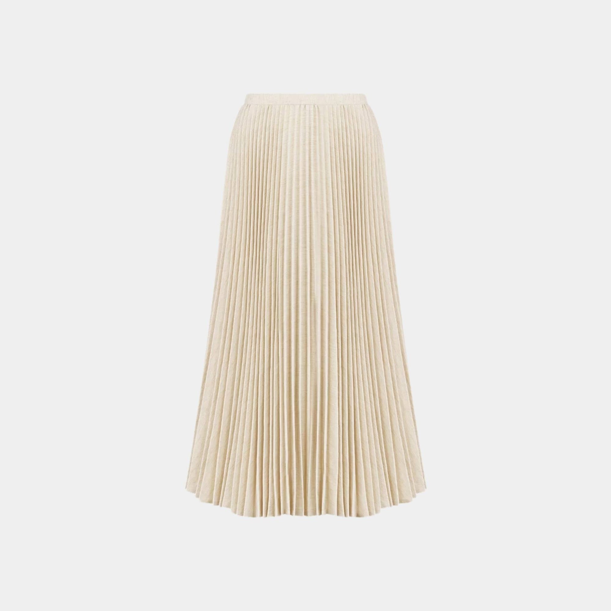 Or MID-Length Pleated Skirt Gold-Tone Cotton-Blend Denim Dior – Гарантія оригінальності – боковий вид