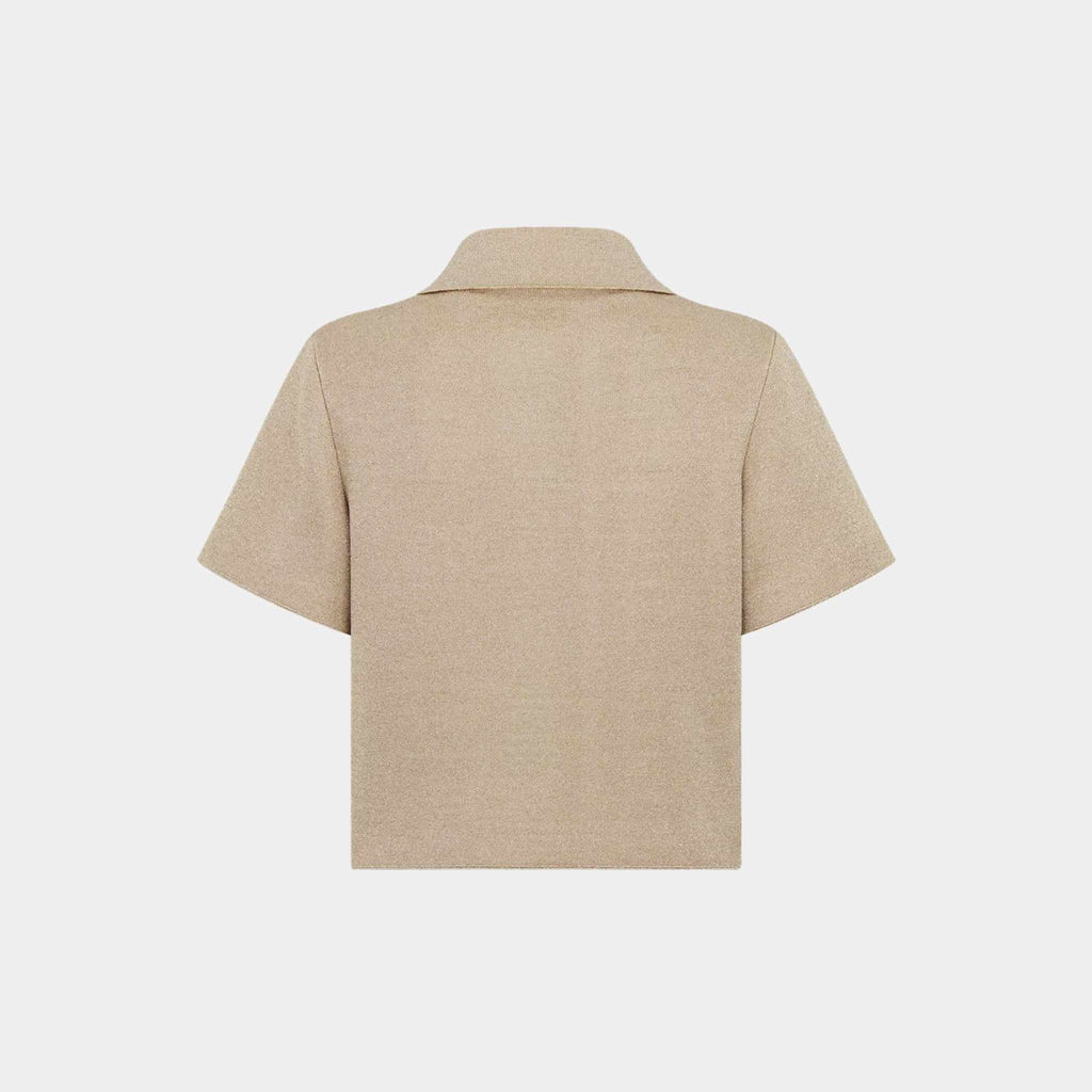 Or Short-Sleeved Jacket Gold-Tone Technical Knit Dior – Гарантія оригінальності – вид ззаду