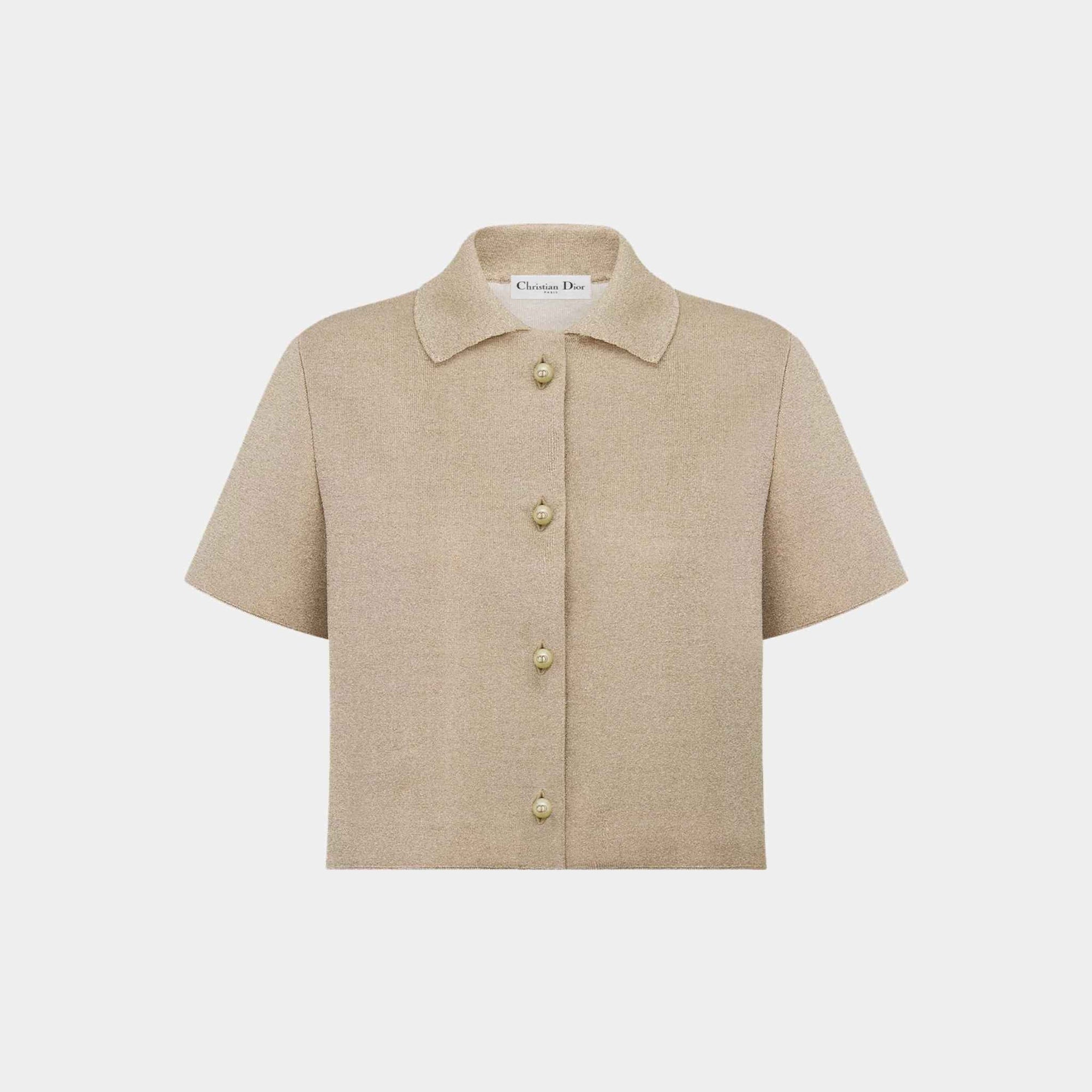 Or Short-Sleeved Jacket Gold-Tone Technical Knit Dior – Гарантія оригінальності – боковий вид