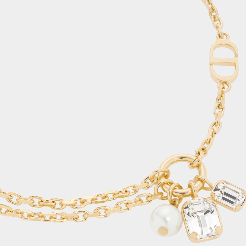 Petit CD Bracelet With White Resin Pearl And Crystals Dior оригінал – Купити в Україні – вид ззаду