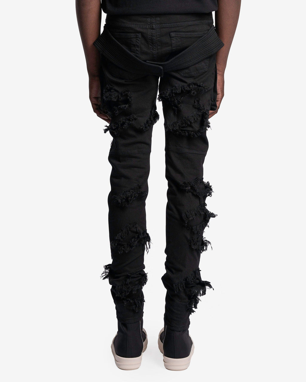 Distressed Denim Creatch Pants In Black Rick owens оригінал – Купити в Україні – детальний вид