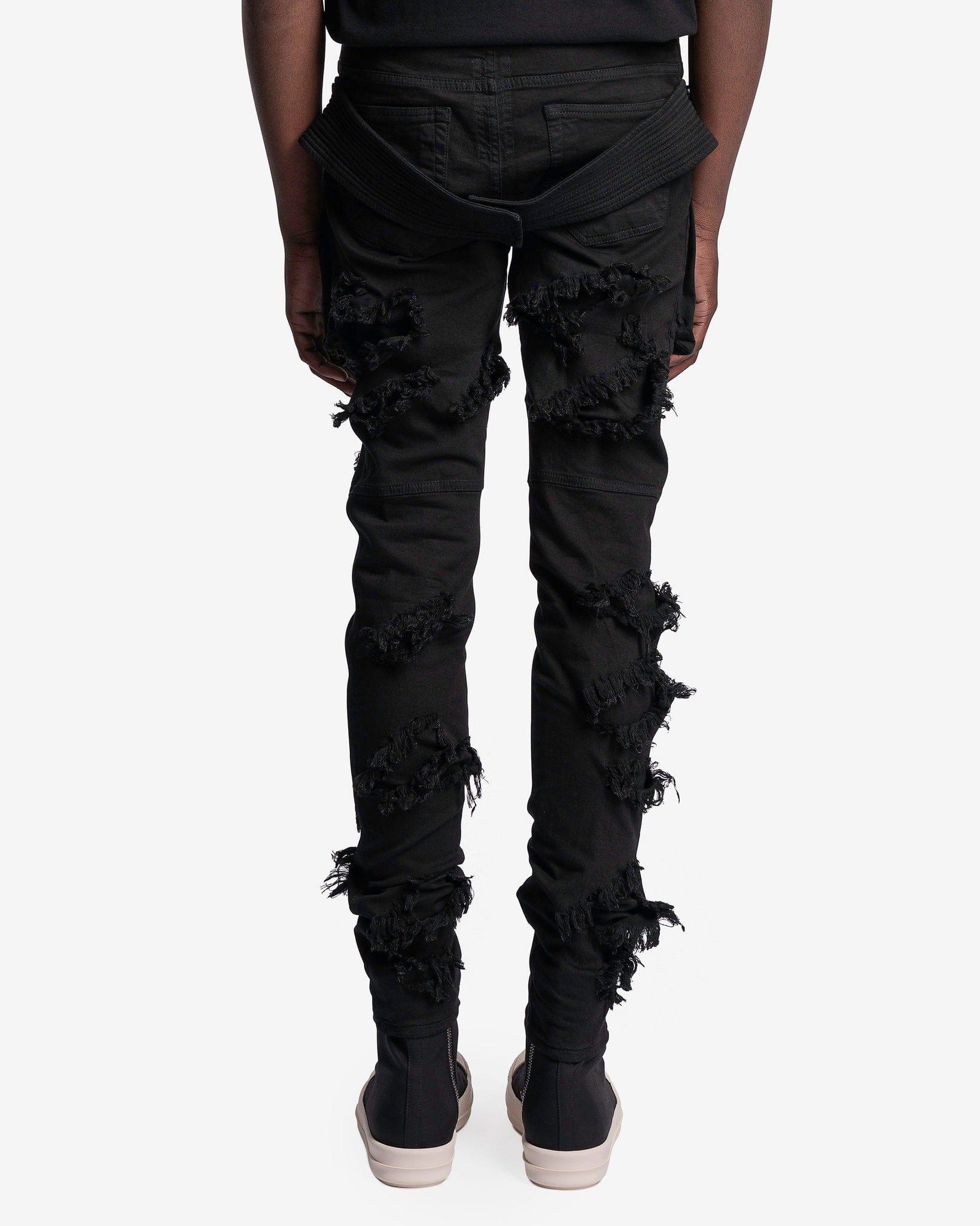 Distressed Denim Creatch Pants In Black Rick owens оригінал – Купити в Україні – детальний вид