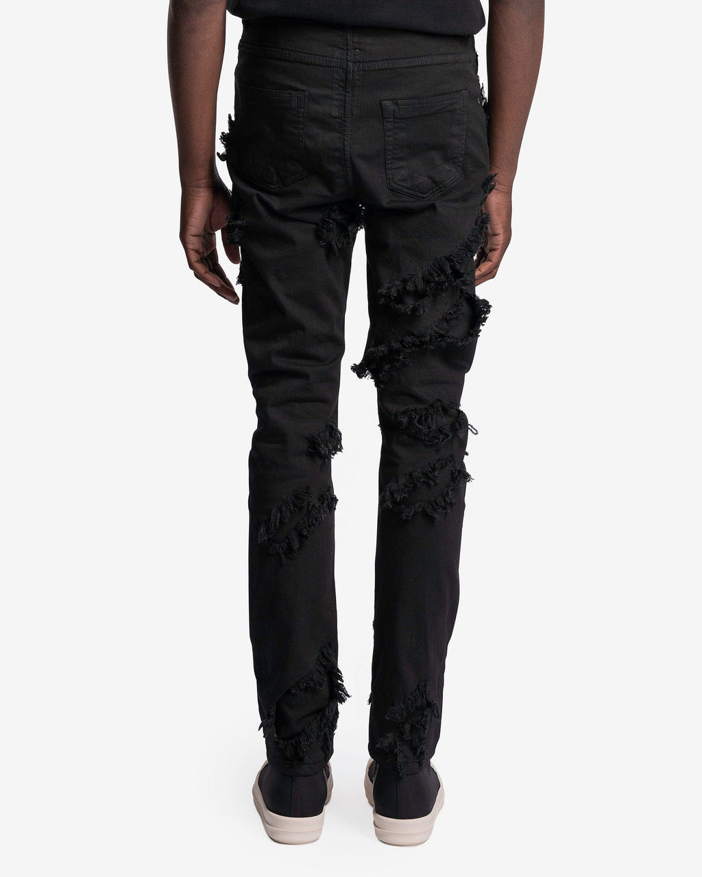 Distressed Detroit Cut Denim In Black Rick owens оригінал – Купити в Україні – детальний вид