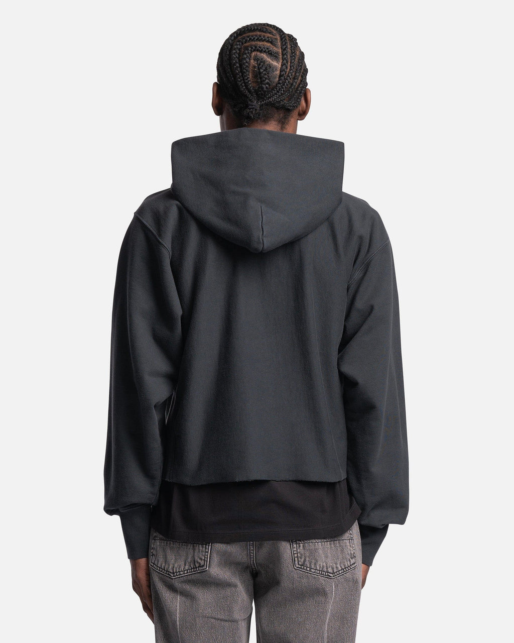 Distressed Logo Fleece Hoodie In Black Delavè Maison margiela оригінал – Купити в Україні – детальний вид