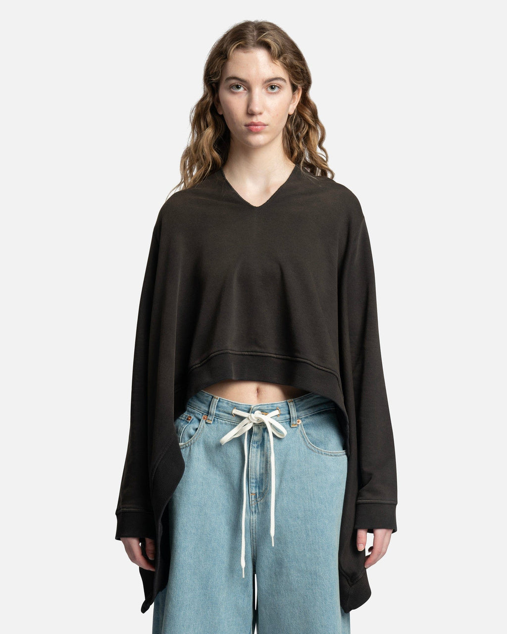 Distressed Sweatshirt In Black Maison margiela оригінал – Купити в Україні – боковий вид