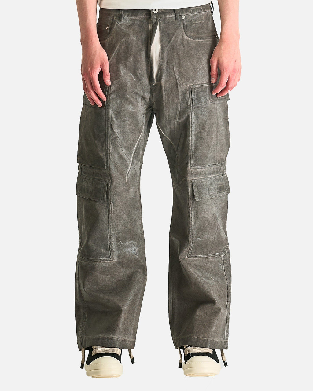 Оригінальна Double Cargo Jeans In Dark Dust Rick owens – боковий вид