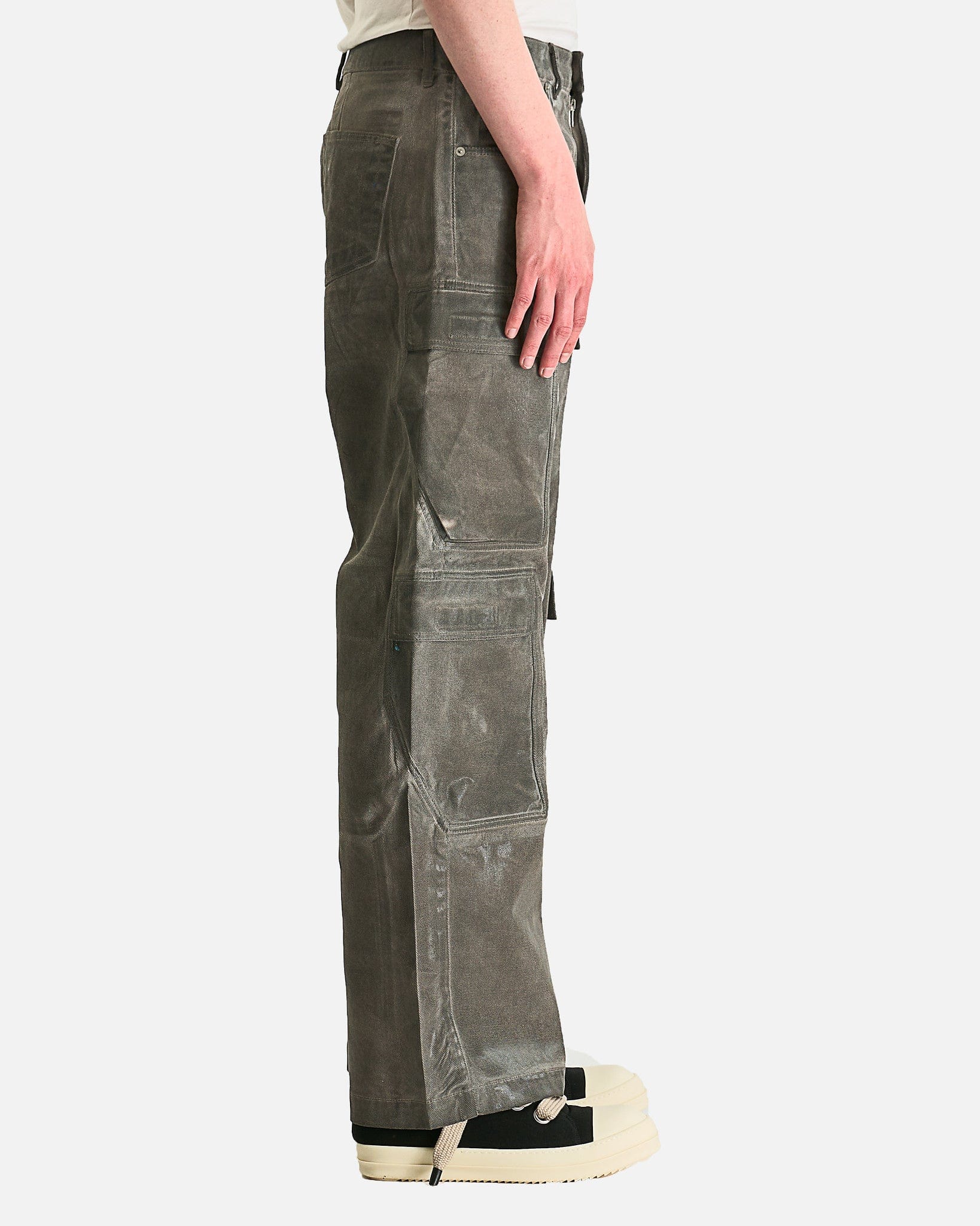 Оригінальна Double Cargo Jeans In Dark Dust Rick owens – вид ззаду