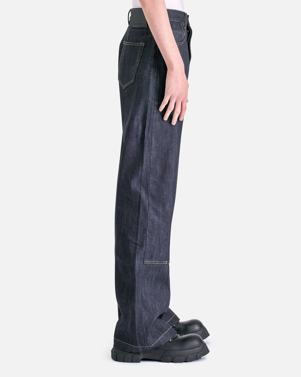 Double Knee Geth Cut In Indigo Rick owens – Гарантія оригінальності – вид ззаду