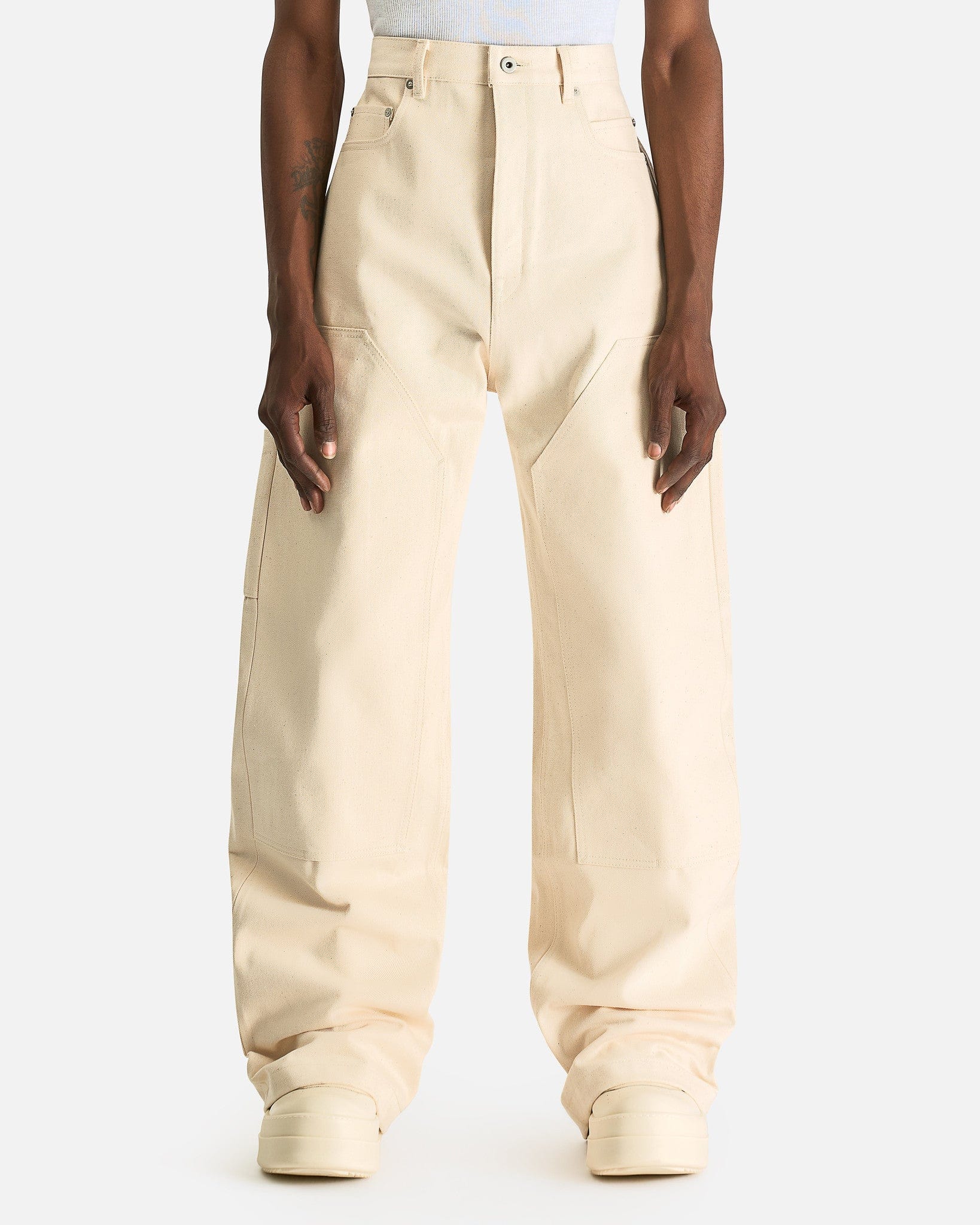 Double Knee Geth In Natural Rick owens оригінал – Купити в Україні – боковий вид