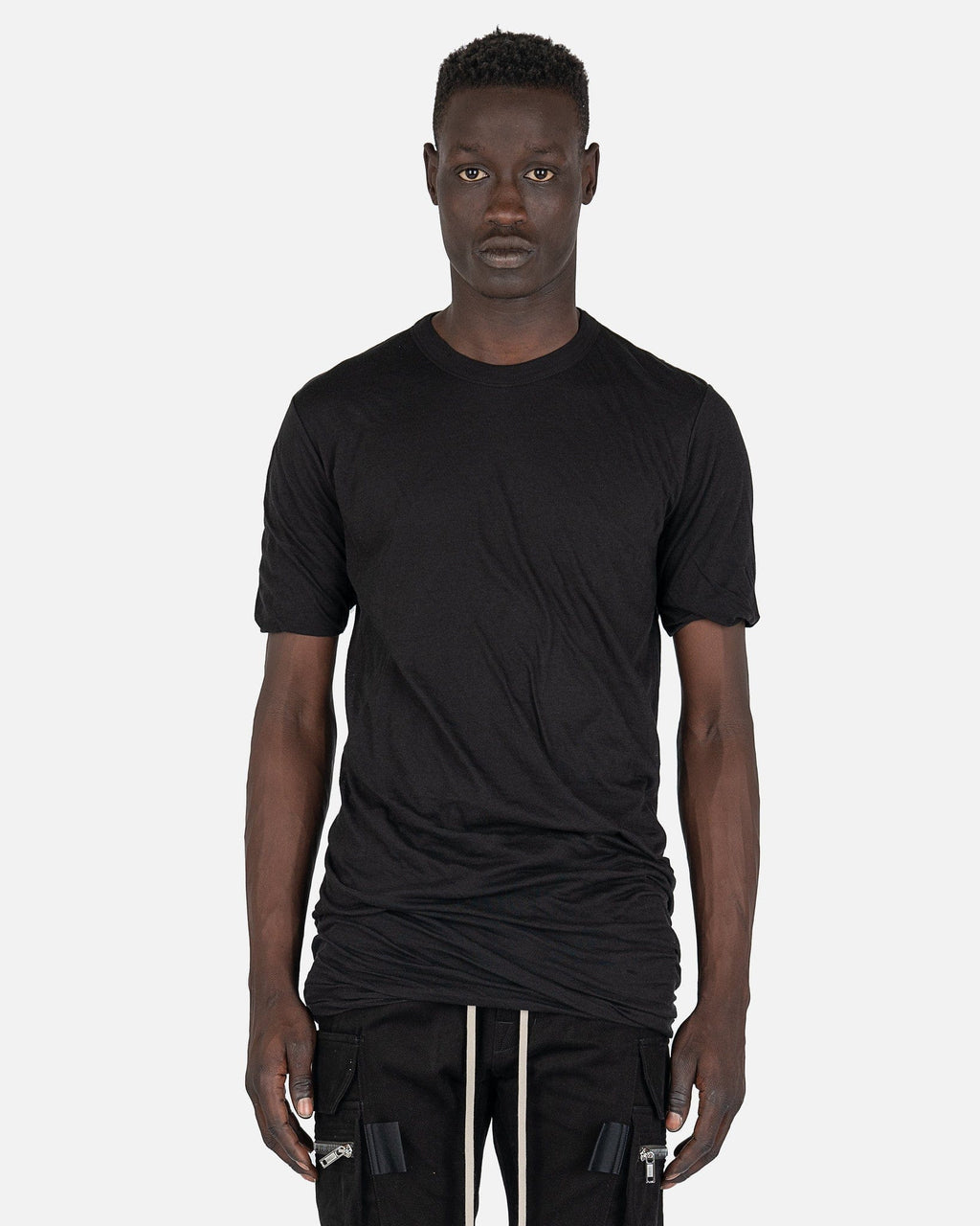 Double Shortsleeve T-Shirt In Black Rick owens – Гарантія оригінальності – боковий вид