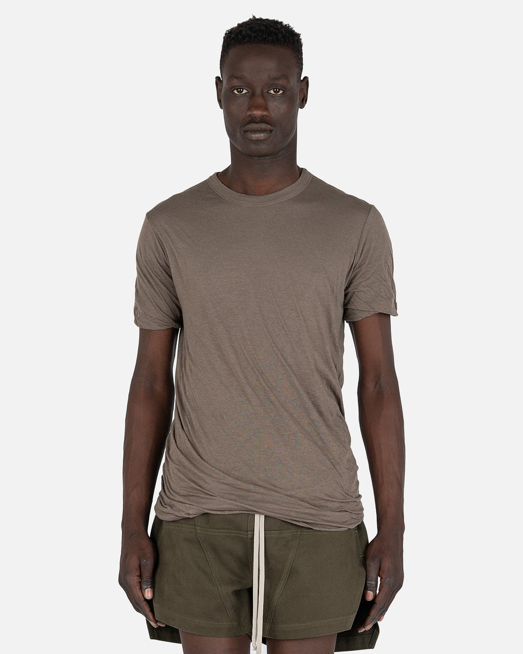 Оригінальна Double Shortsleeve T-Shirt In Dust Rick owens – боковий вид
