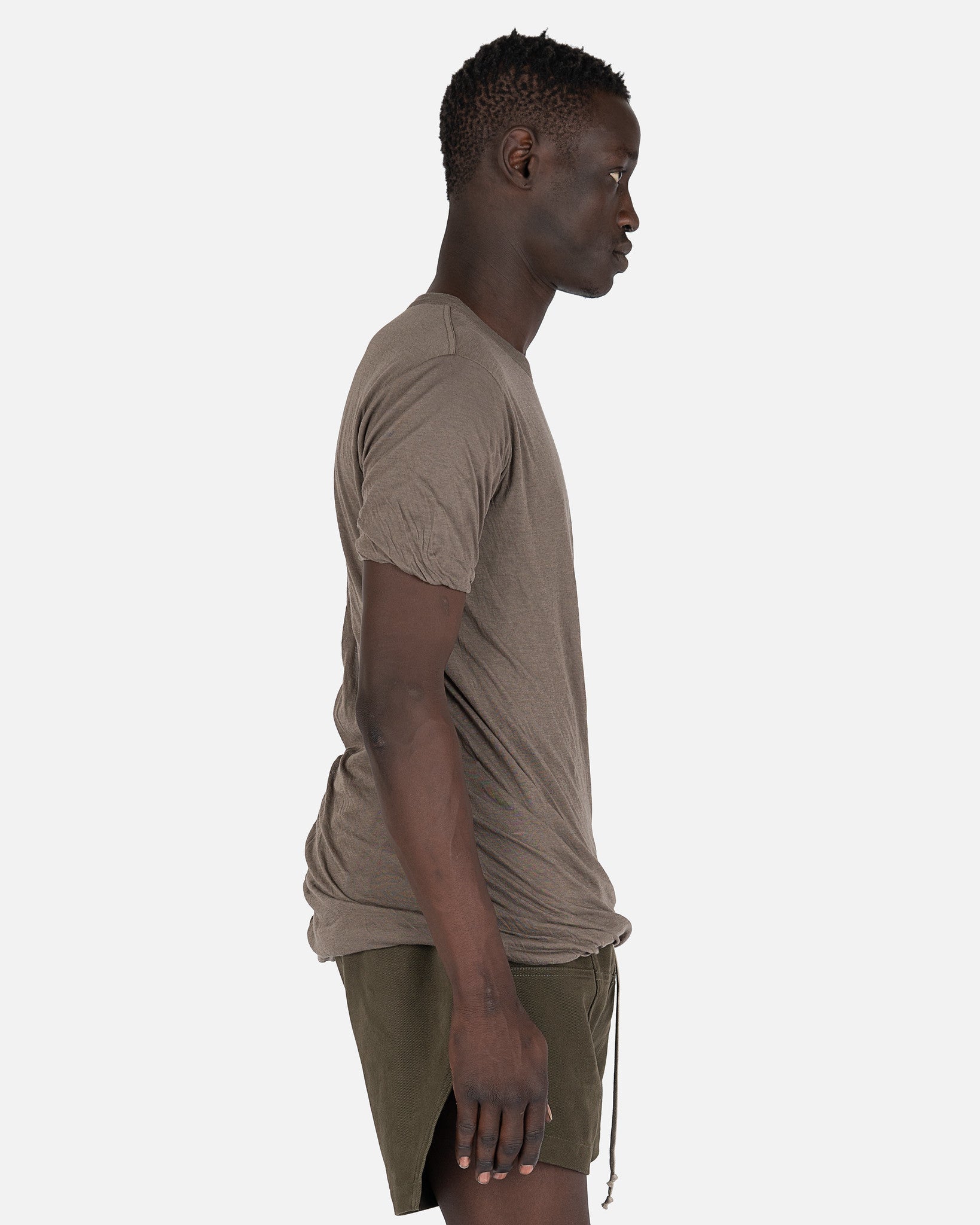 Оригінальна Double Shortsleeve T-Shirt In Dust Rick owens – вид ззаду