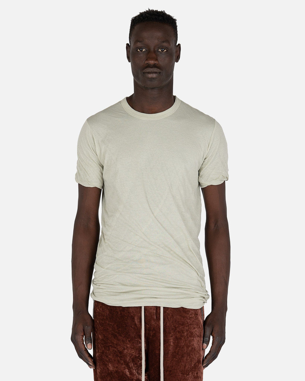 Double Shortsleeve T-Shirt In Pearl Rick owens – Гарантія оригінальності – боковий вид