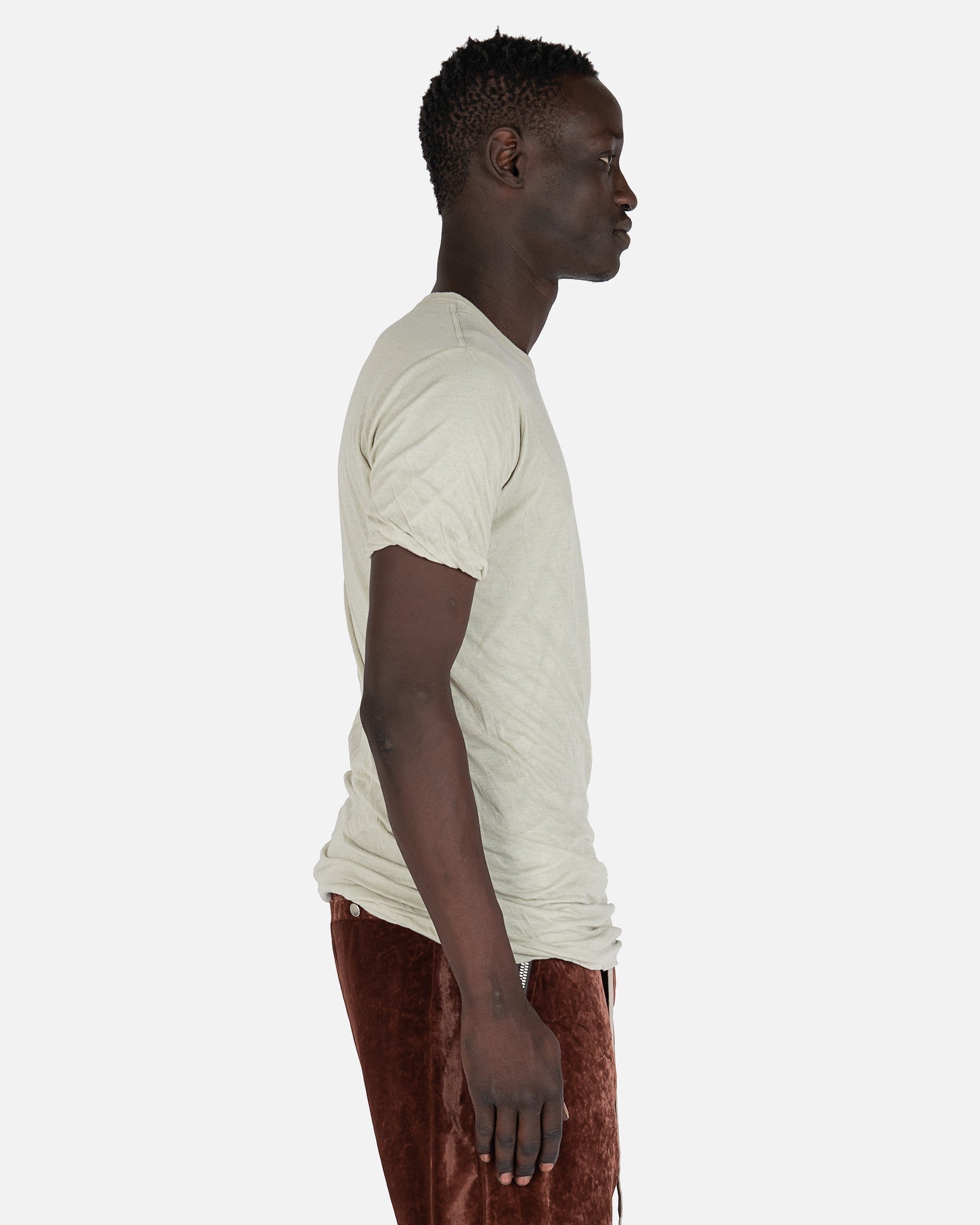 Double Shortsleeve T-Shirt In Pearl Rick owens – Гарантія оригінальності – вид ззаду