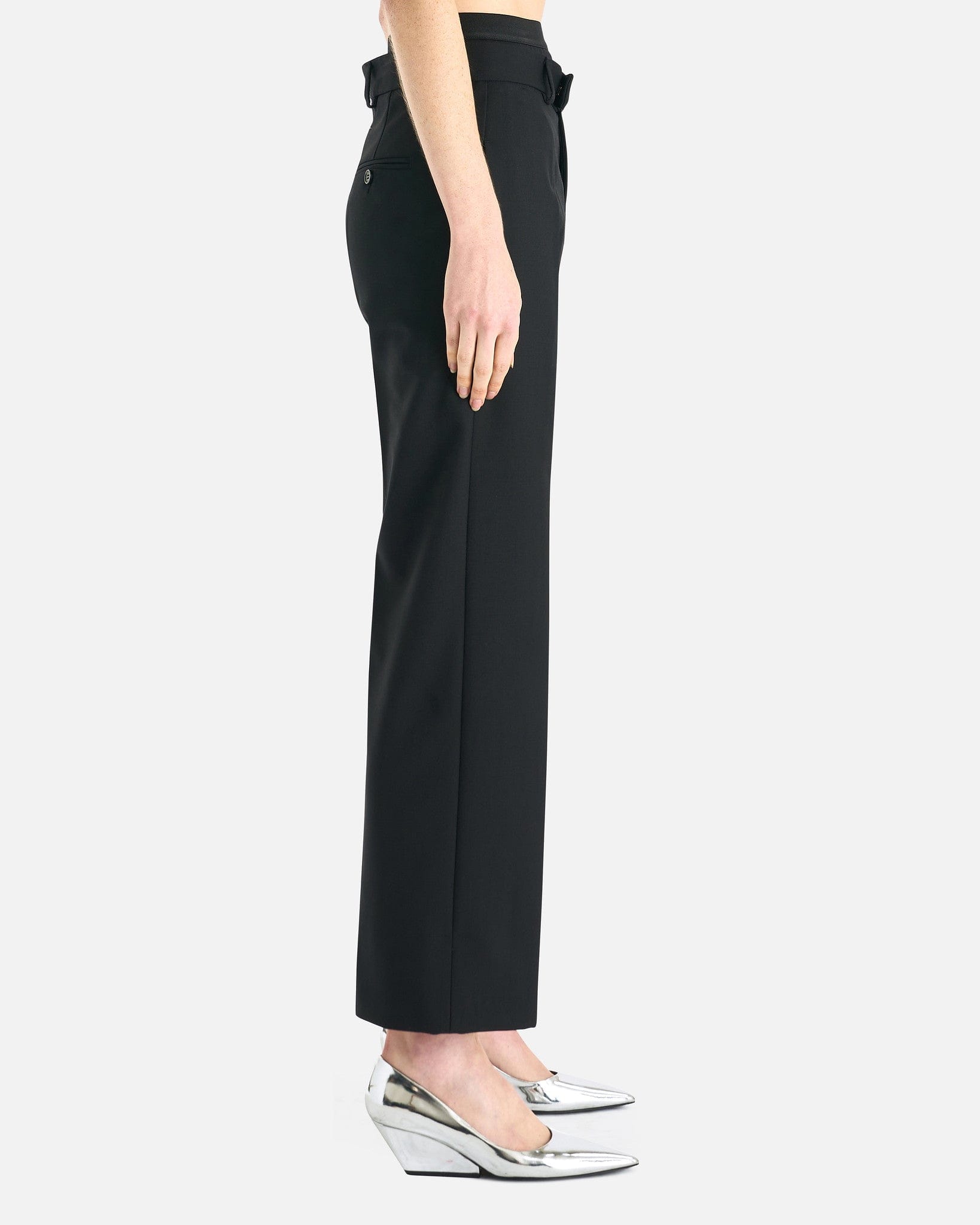 Double Waistband Trousers In Black Maison margiela оригінал – Купити в Україні – вид ззаду