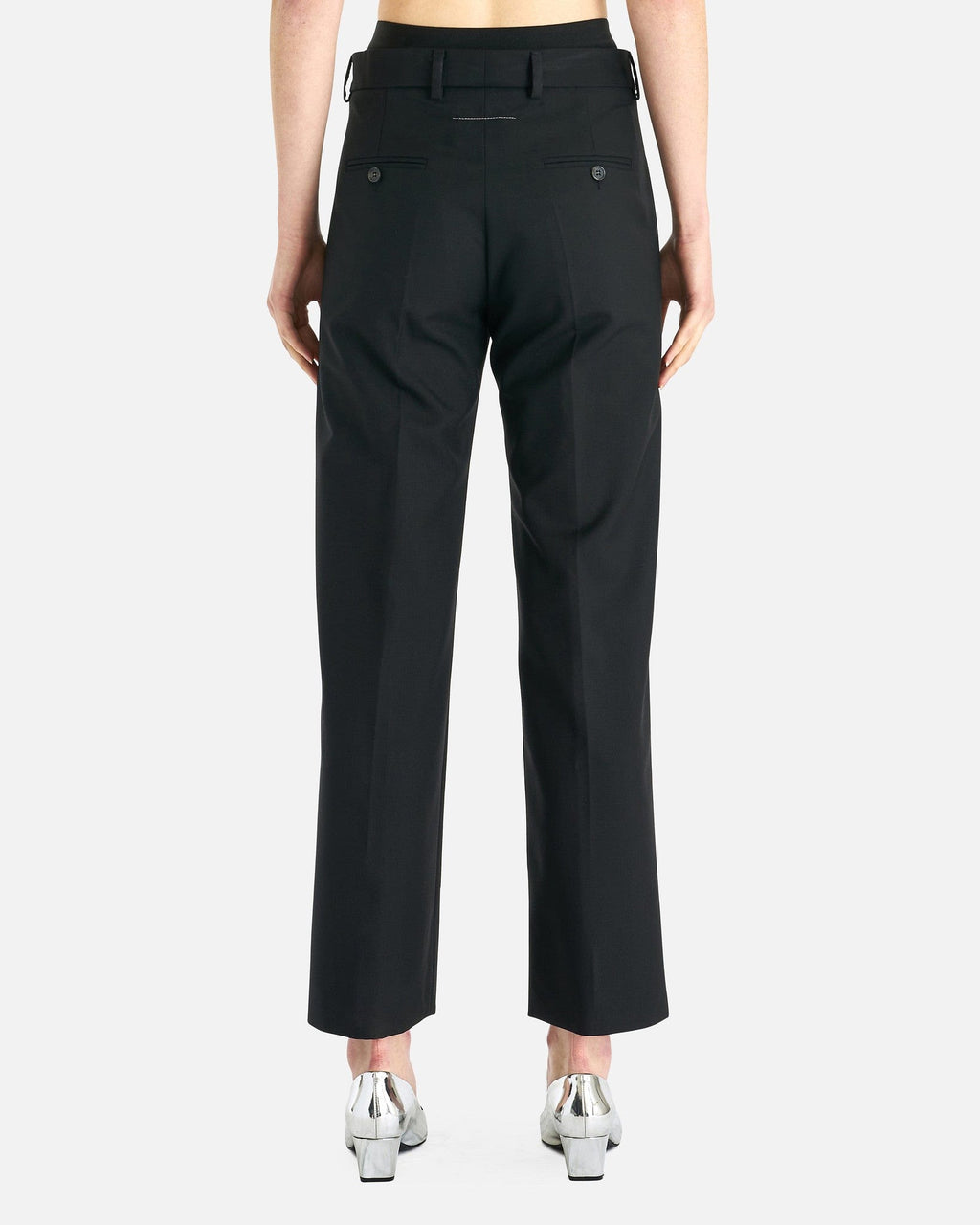 Double Waistband Trousers In Black Maison margiela оригінал – Купити в Україні – детальний вид