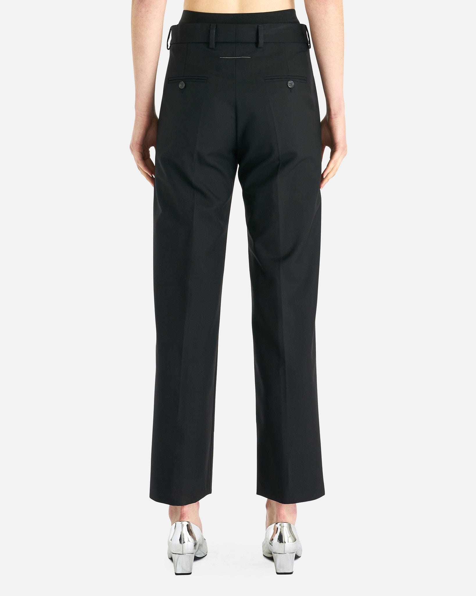 Double Waistband Trousers In Black Maison margiela оригінал – Купити в Україні – детальний вид