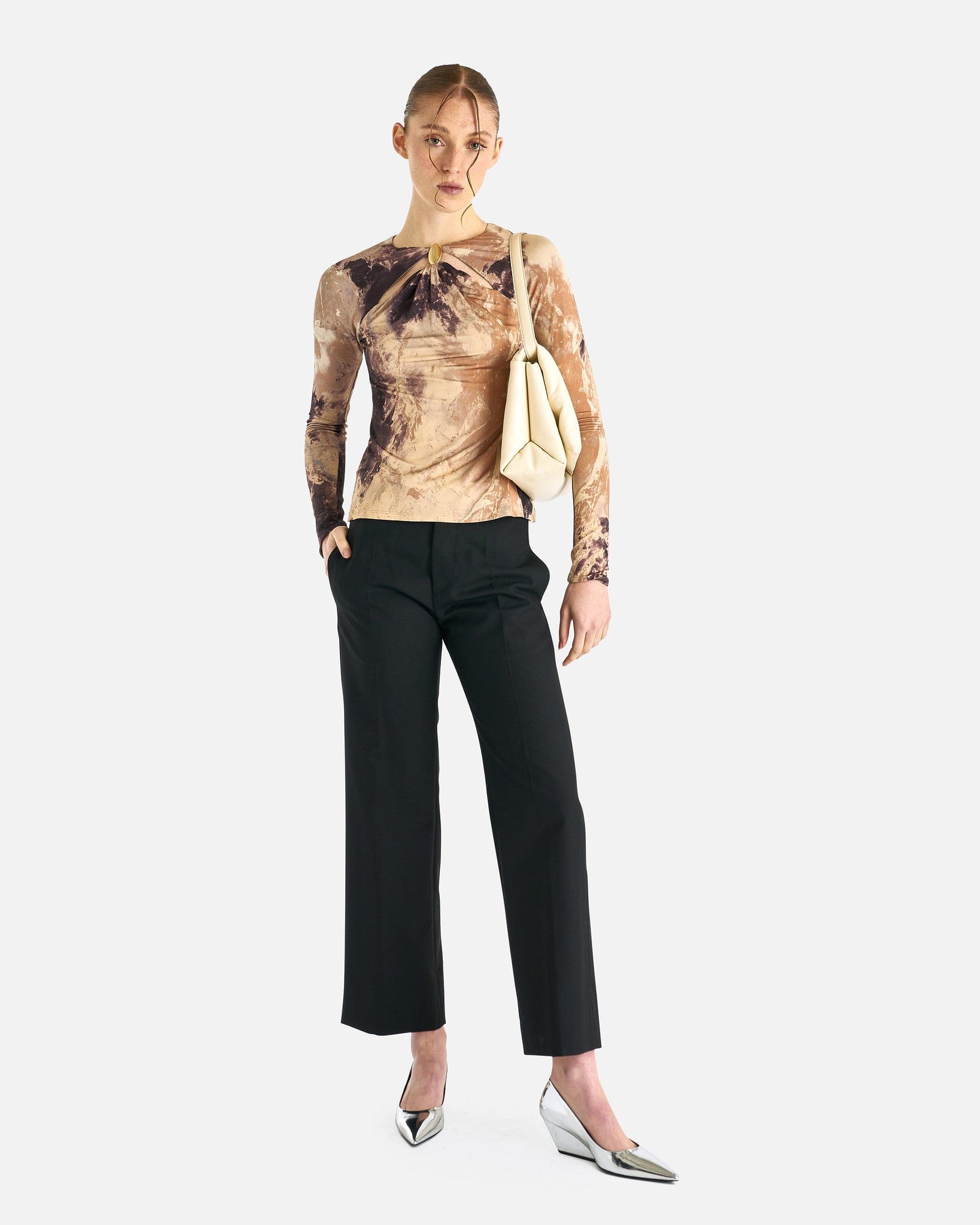 Double Waistband Trousers In Black Maison margiela оригінал – Купити в Україні – збільшений вид