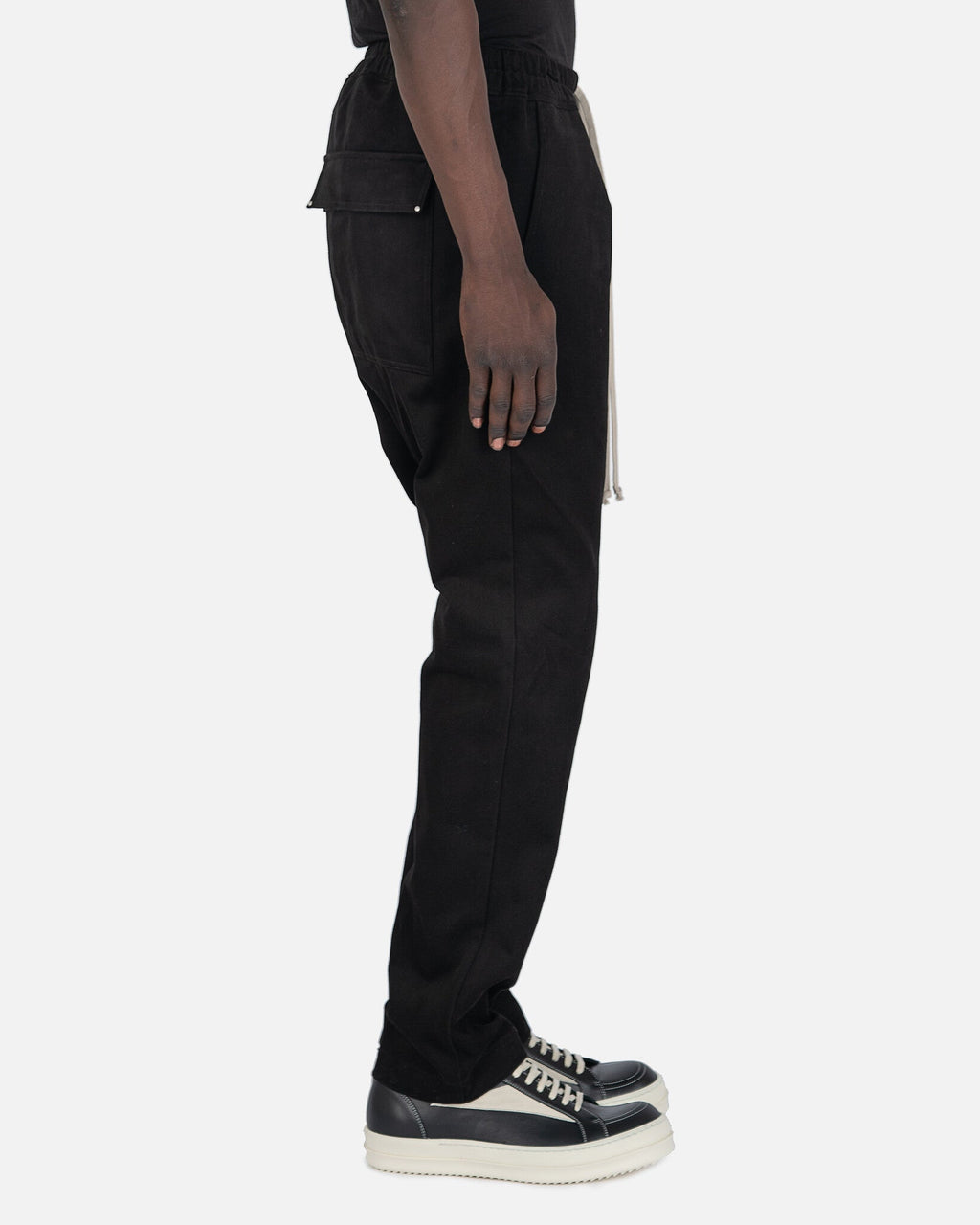 Drawstring Long In Black Rick owens – Гарантія оригінальності – вид ззаду