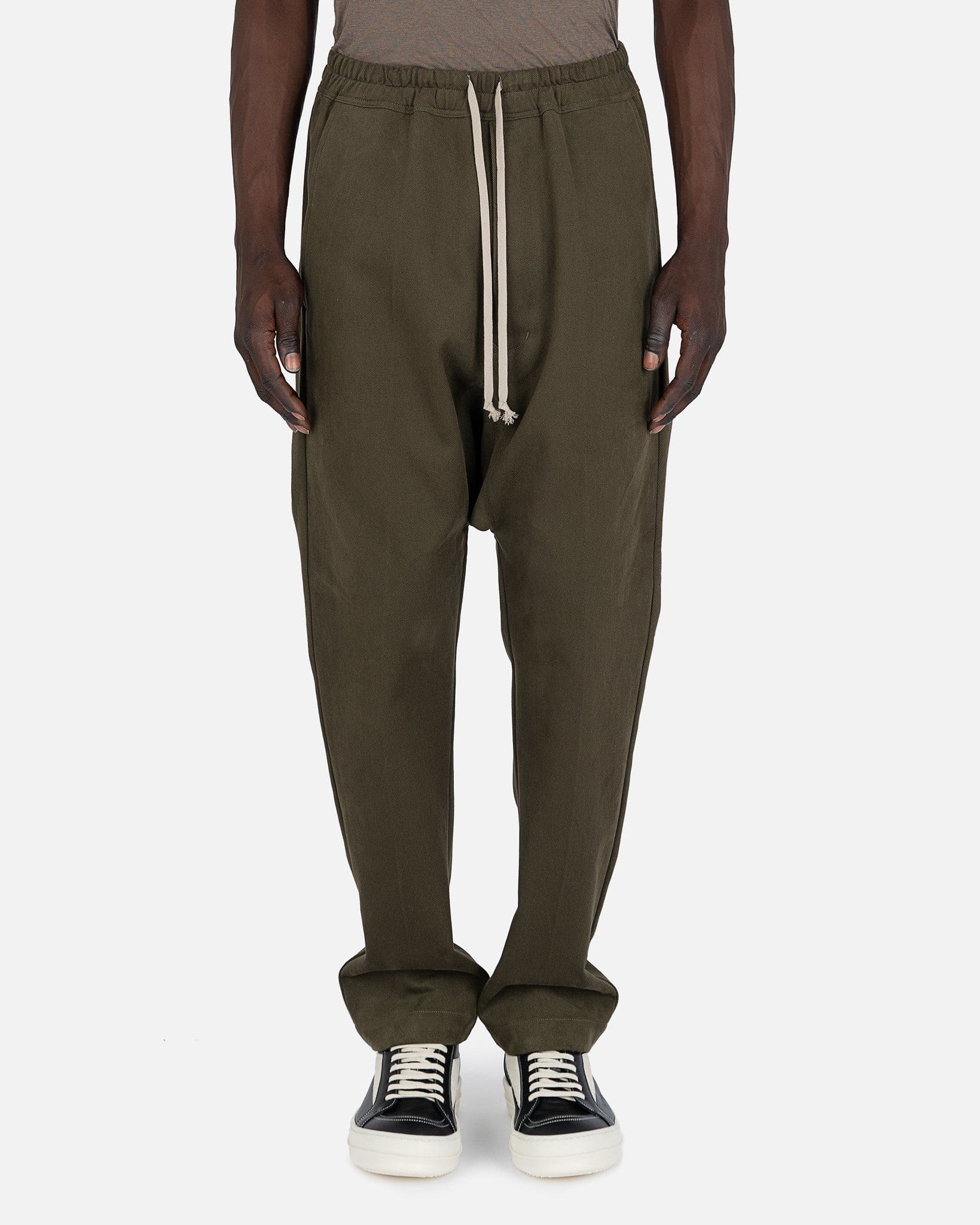 Оригінальна Drawstring Long In Green Rick owens – боковий вид