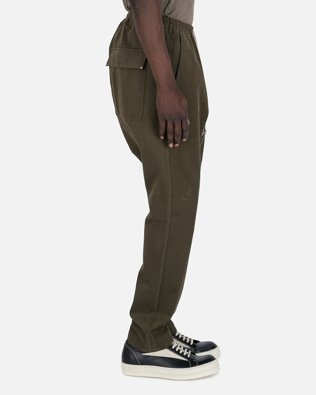 Оригінальна Drawstring Long In Green Rick owens – вид ззаду