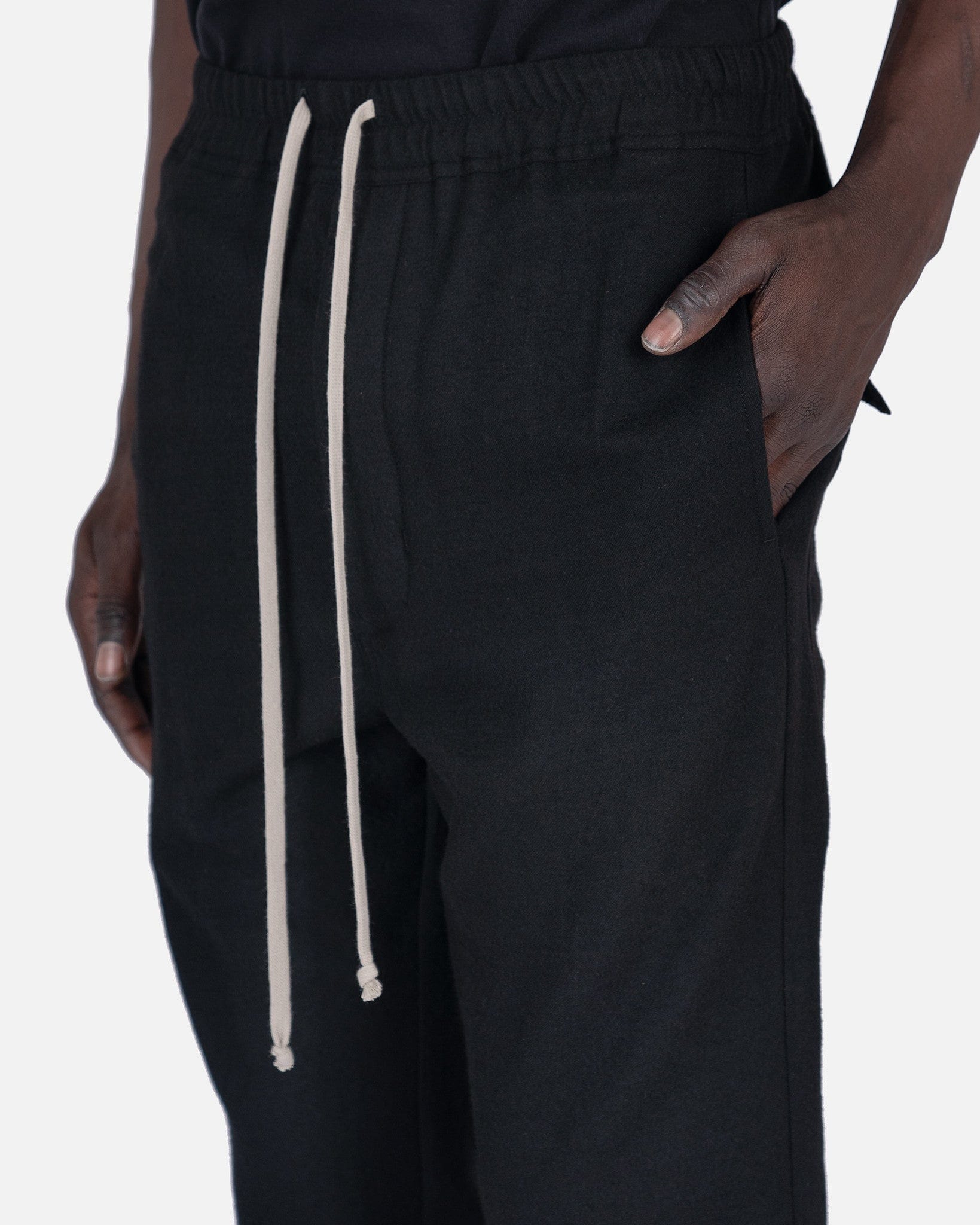 Drawstring Slim Long In Black Rick owens – Гарантія оригінальності – збільшений вид