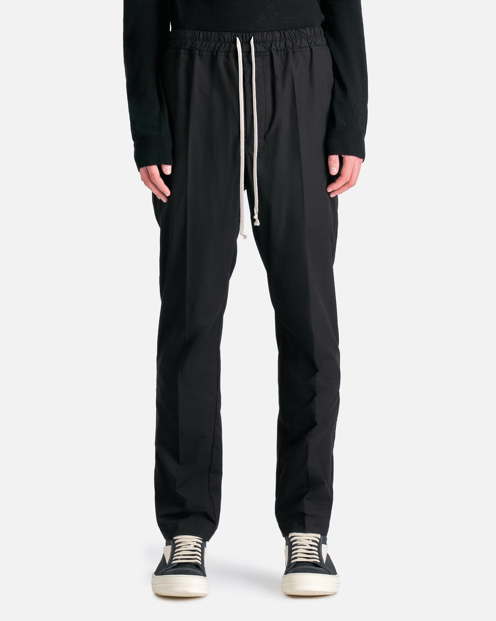 Drawstring Slim Long In Black Rick owens – Гарантія оригінальності – боковий вид