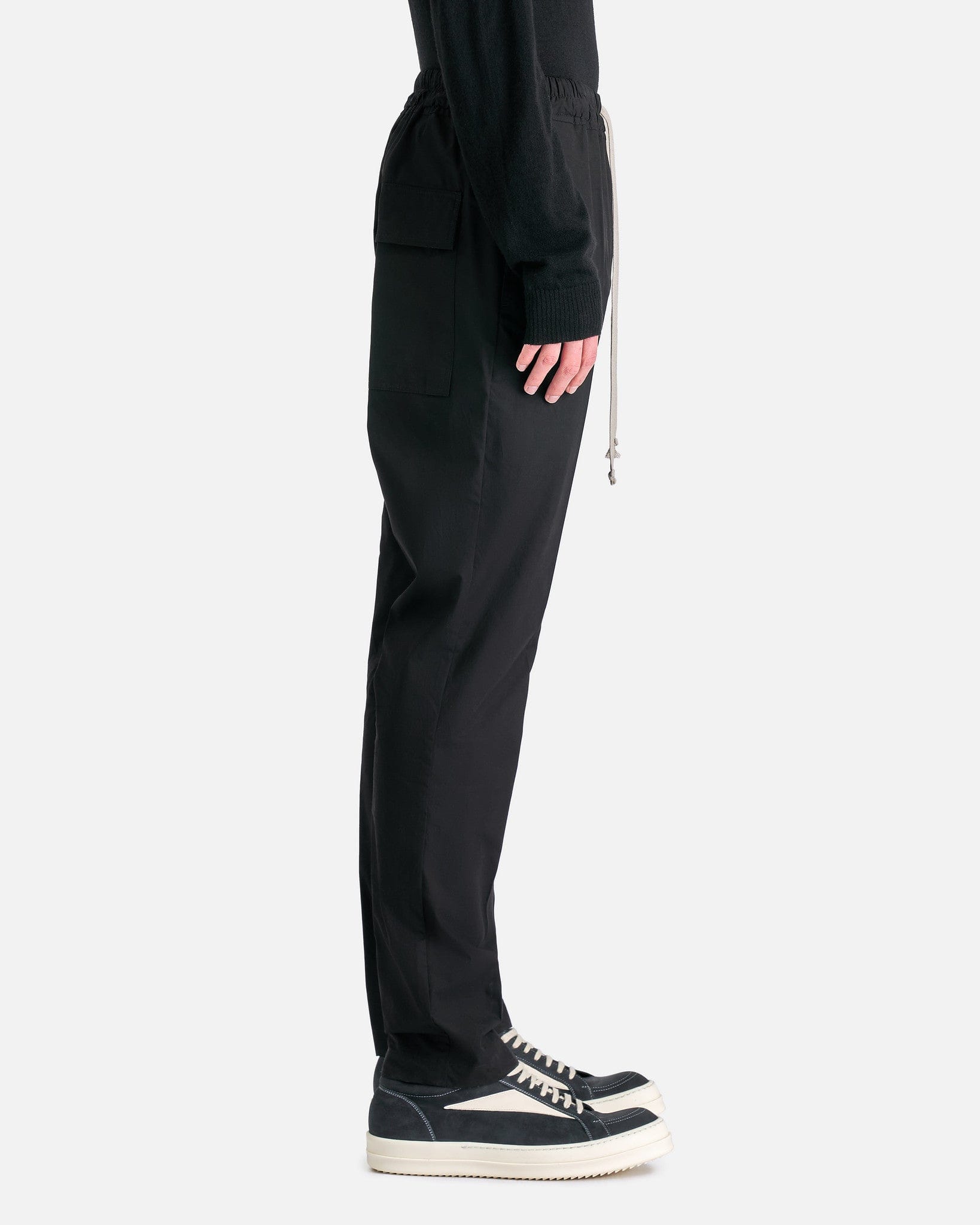 Drawstring Slim Long In Black Rick owens – Гарантія оригінальності – вид ззаду