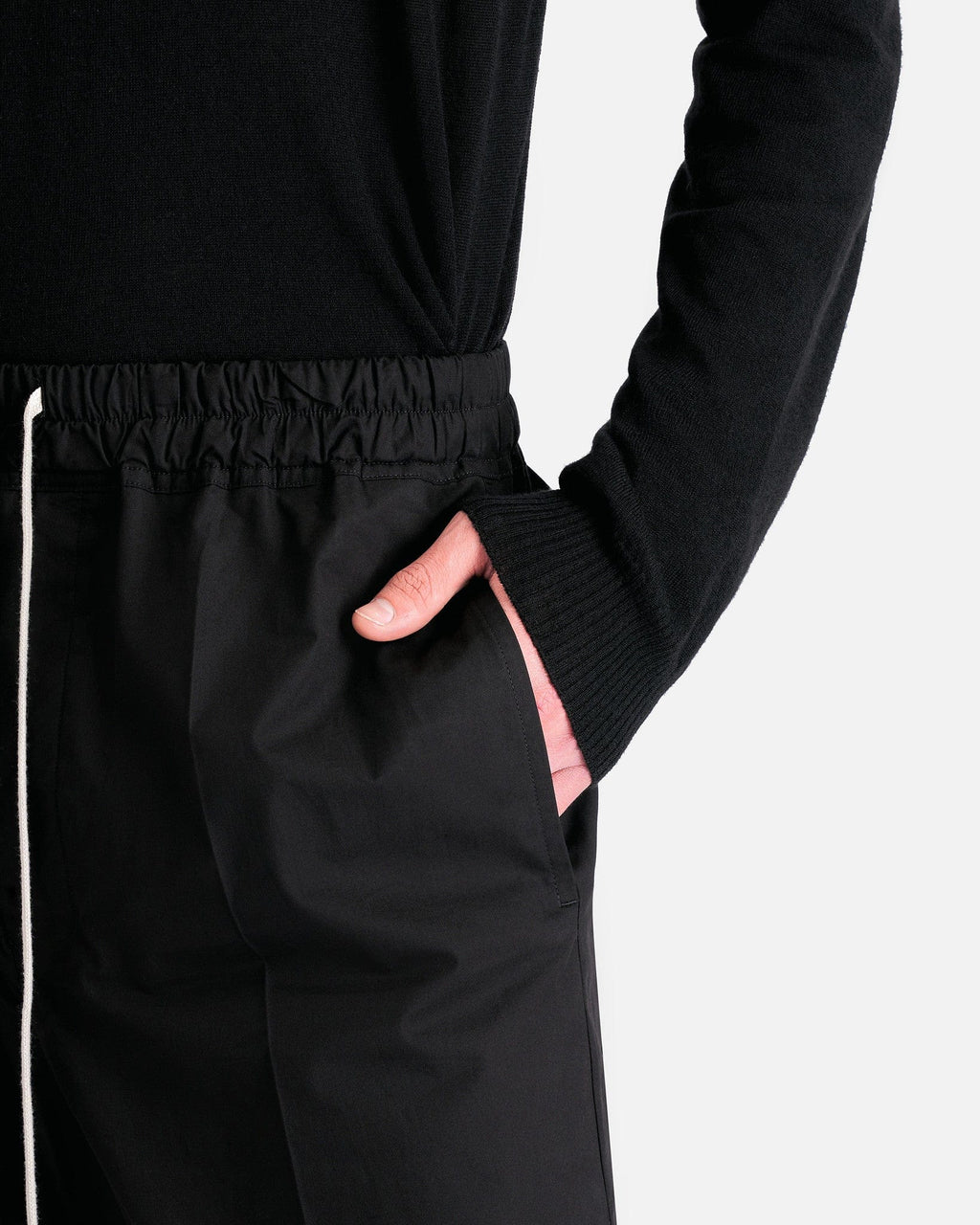 Drawstring Slim Long In Black Rick owens – Гарантія оригінальності – збільшений вид