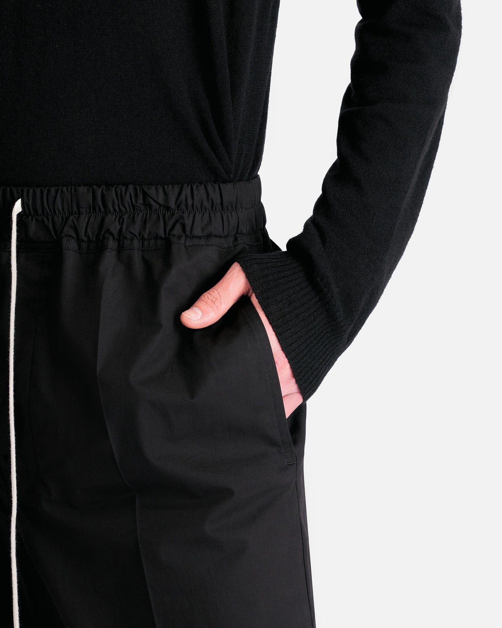 Drawstring Slim Long In Black Rick owens – Гарантія оригінальності – збільшений вид