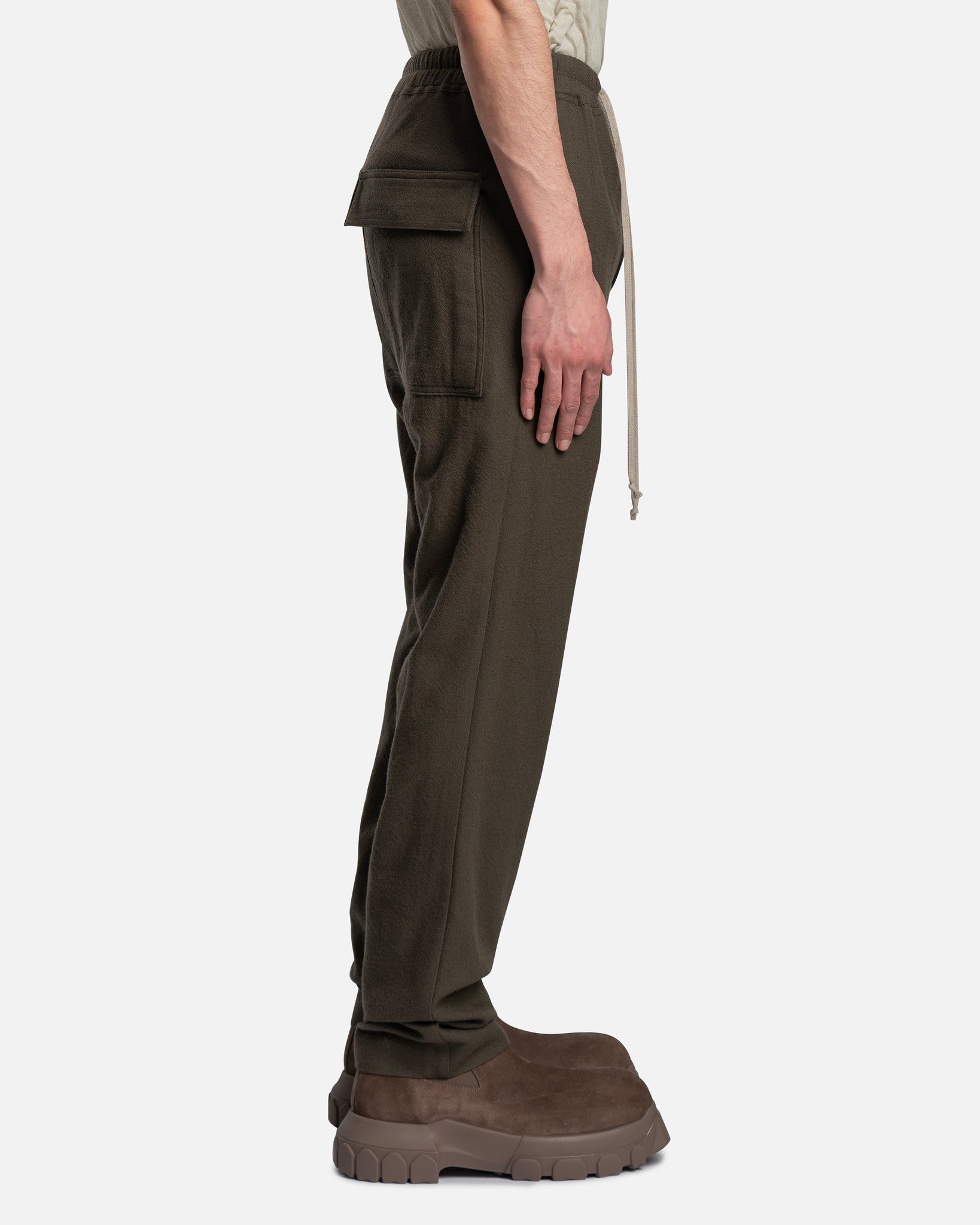 Drawstring Slim Long In Green Rick owens оригінал – Купити в Україні – вид ззаду