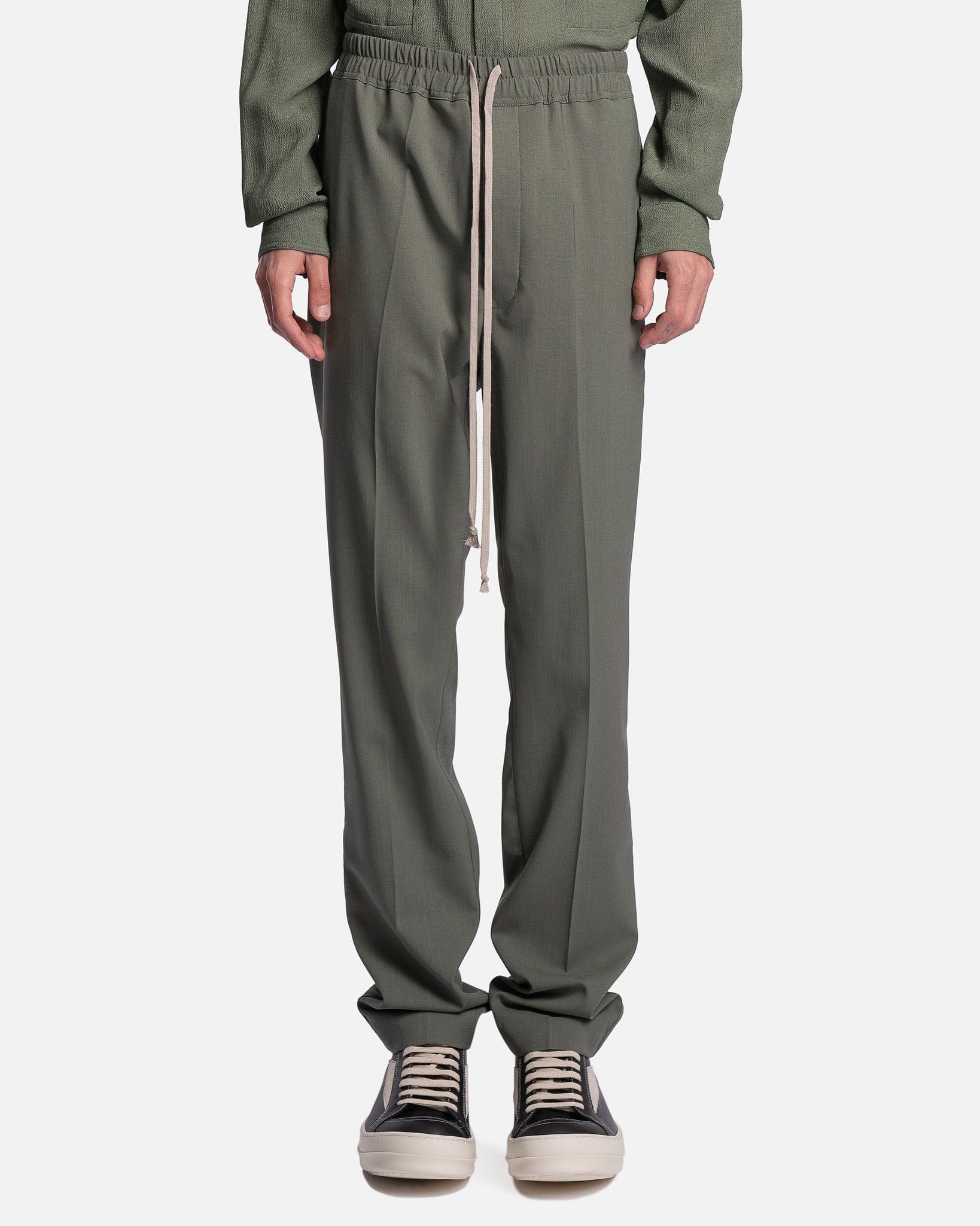 Drawstring Slim Long In Moss Rick owens оригінал – Купити в Україні – боковий вид